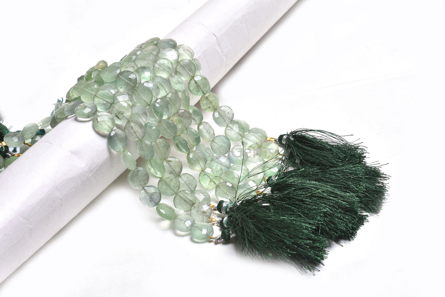 11 mm Beautiful Fluorite faceted Coin Gemstone Beads,8" Strand Natural Light Green Fluorite Coin Briolette Straight Drill Bead Jewelry Craft