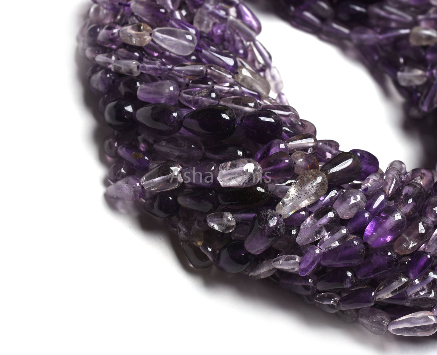Shaded Purple Amethyst Smooth Drop Straight Drill Beads, Natural African Amethyst Plain Handmade Teardrop Gemstone Bead, Amethyst Bead Craft