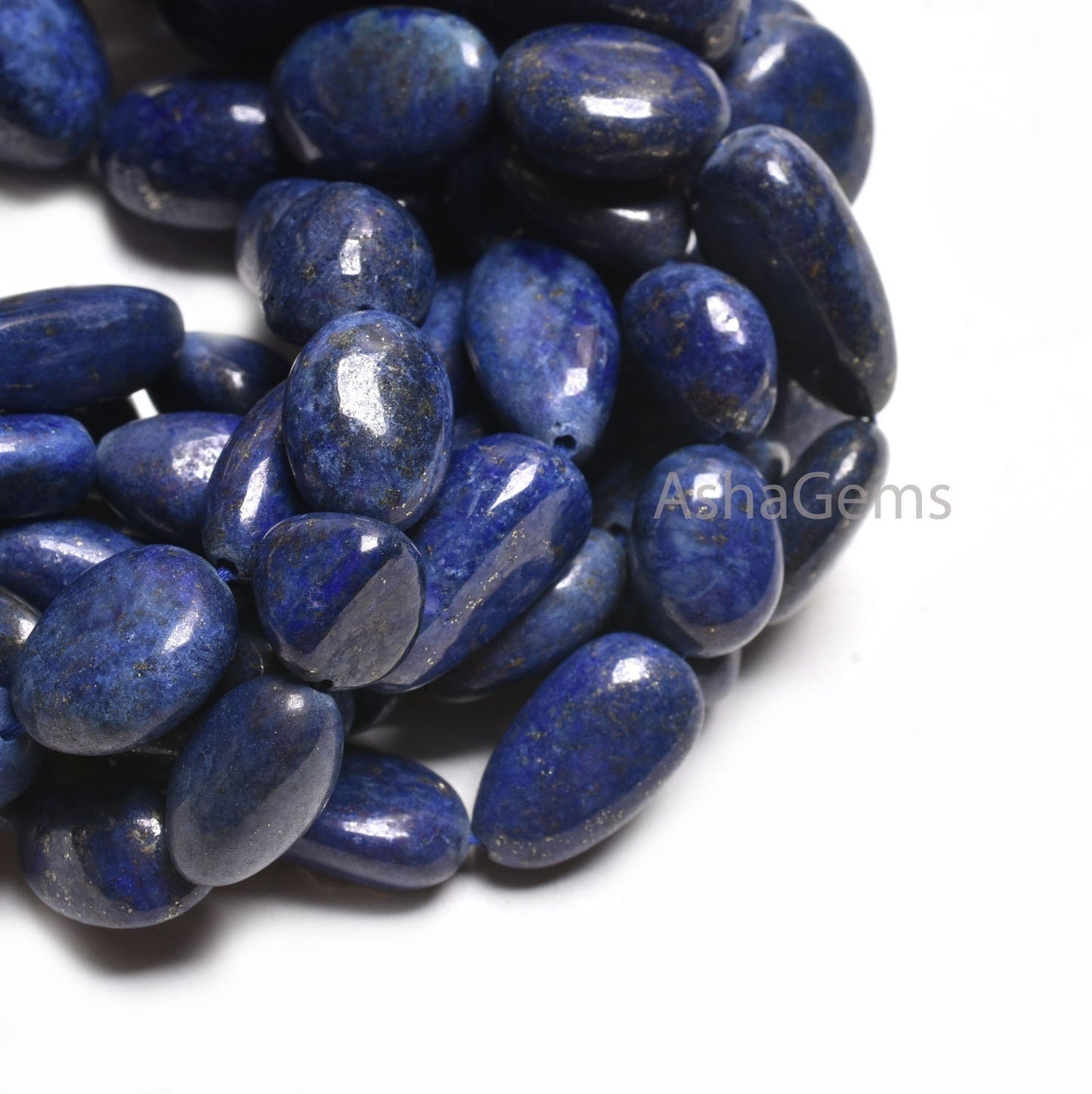 Natural Lapis Lazuli Smooth Nugget Shape Beads,9/18" Blue Lapis Tumble Beads handmade, Lapis Loose Gemstone Bead Jewelry Making Craft SALE