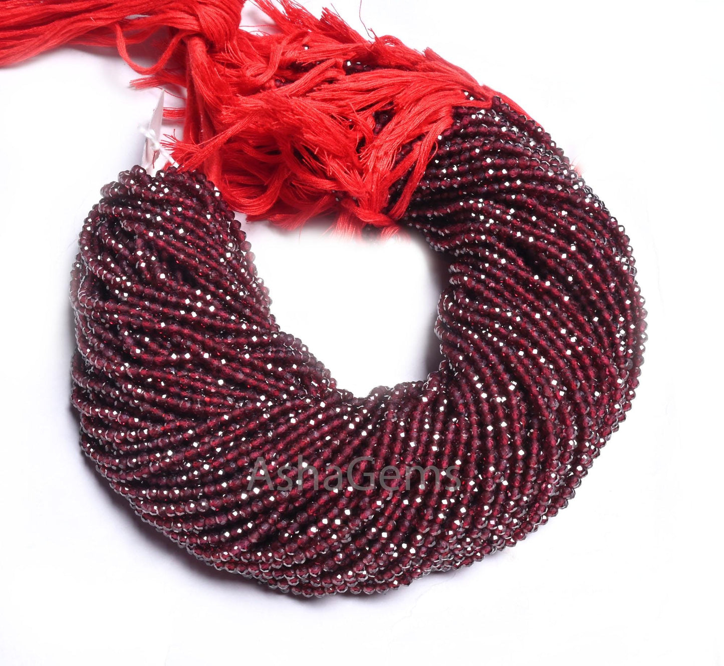 3 mm Genuine Garnet Micro Cut Faceted Rondelle Gemstone Beads,13" AAA Natural Pink Red Garnet Machine Cut Beads Necklace Jewelry Making SALE