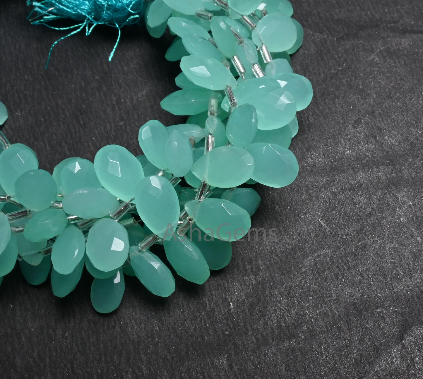 Beautiful Sea Green Chalcedony Color Hydro faceted Pears Beads, AAA Quality Green Hydro Teardrop Checker Cut Briolette Beads Jewelry Makings