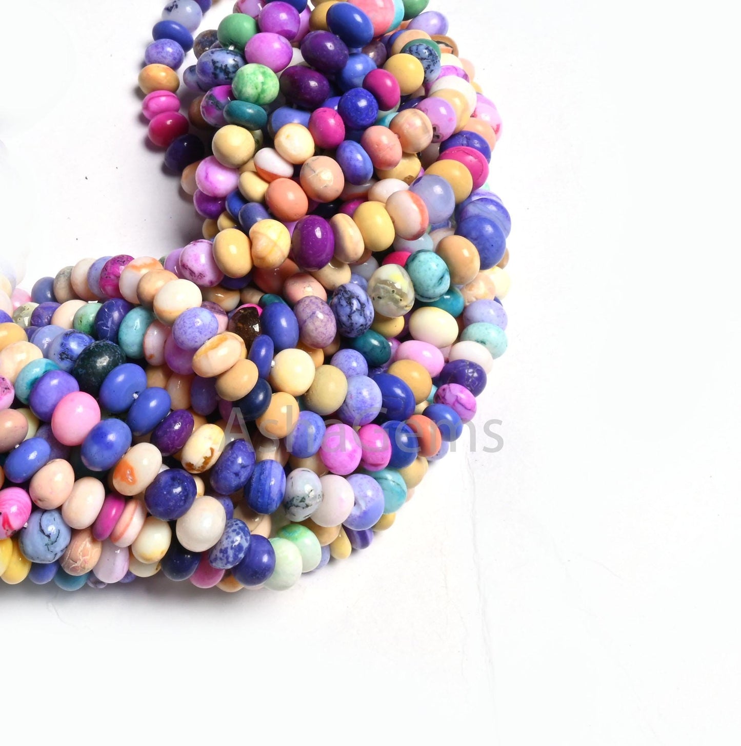 Amazing Multi Color Opal Smooth Rondelle Shape Beads, Fine Disco Opal Plain Handmade Gemstone Opal Beads Jewelry Making Necklace Crafts SALE ( AG 12353)