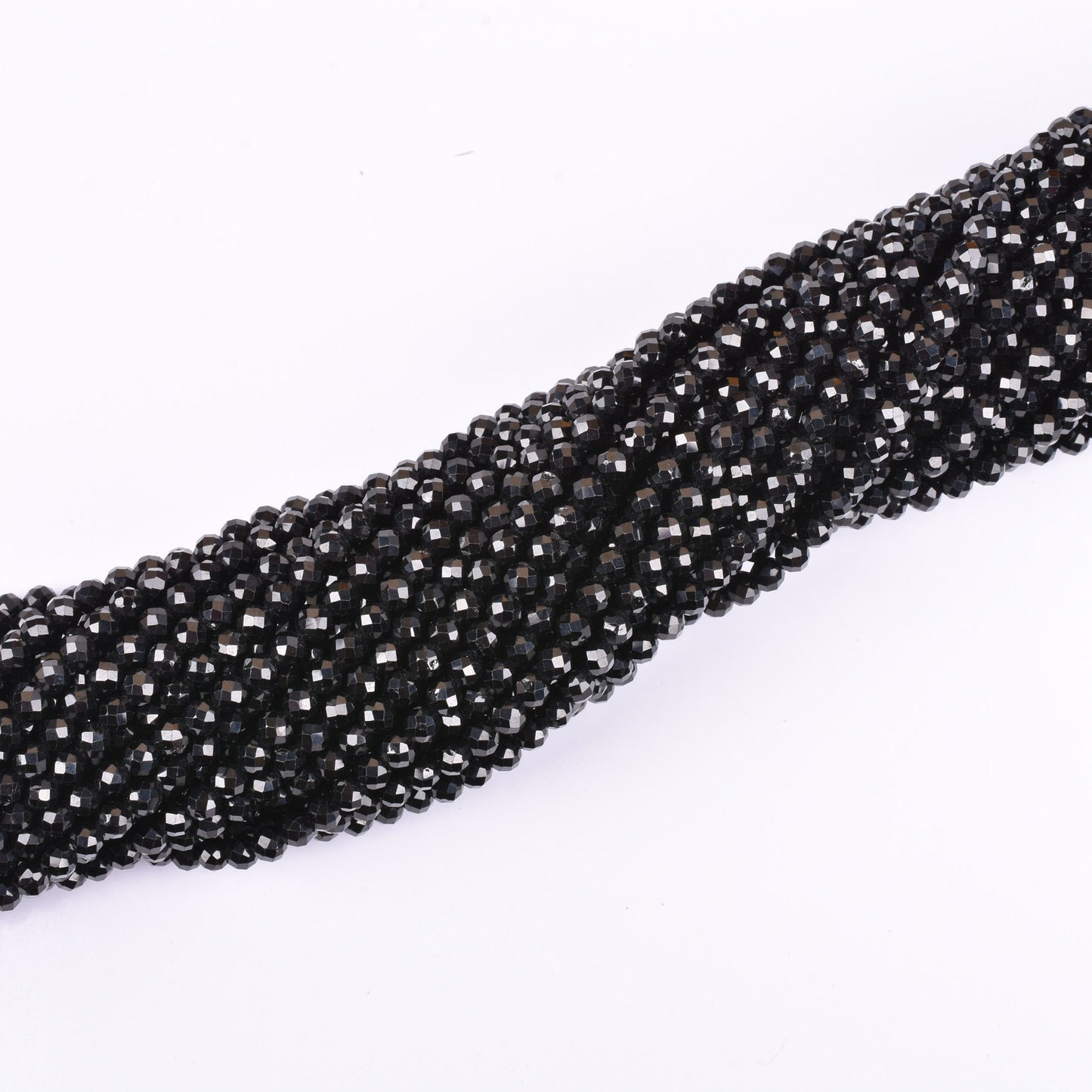 Beautiful Natural Black Spinel Rondelle Faceted Micro Cut Gemstone Loose Beads 3 mm AAA Quality Spinel Micro Cut Beads Jewelry Making Crafts