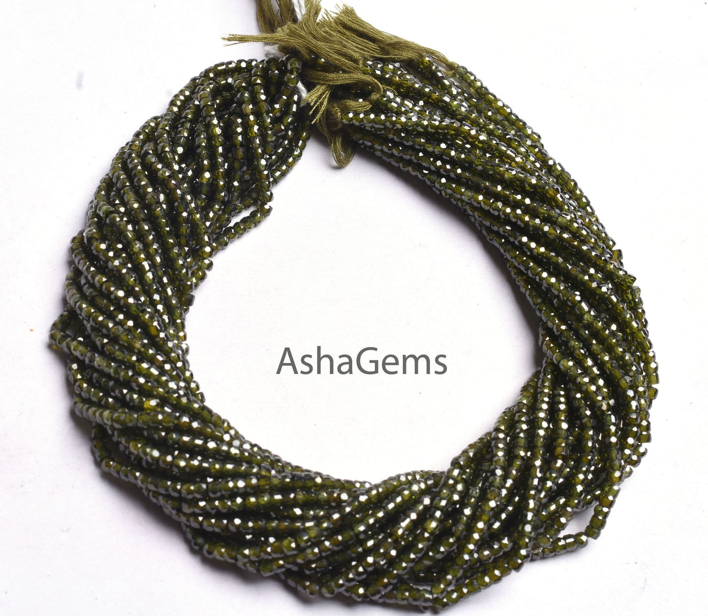 13" Strand Zircon Faceted Beads,3 mm Green Cubic Zirconia Micro Faceted Beads, AAA Hina Green Zircon Machine Cut Rondelle Beads Jewelry SALE