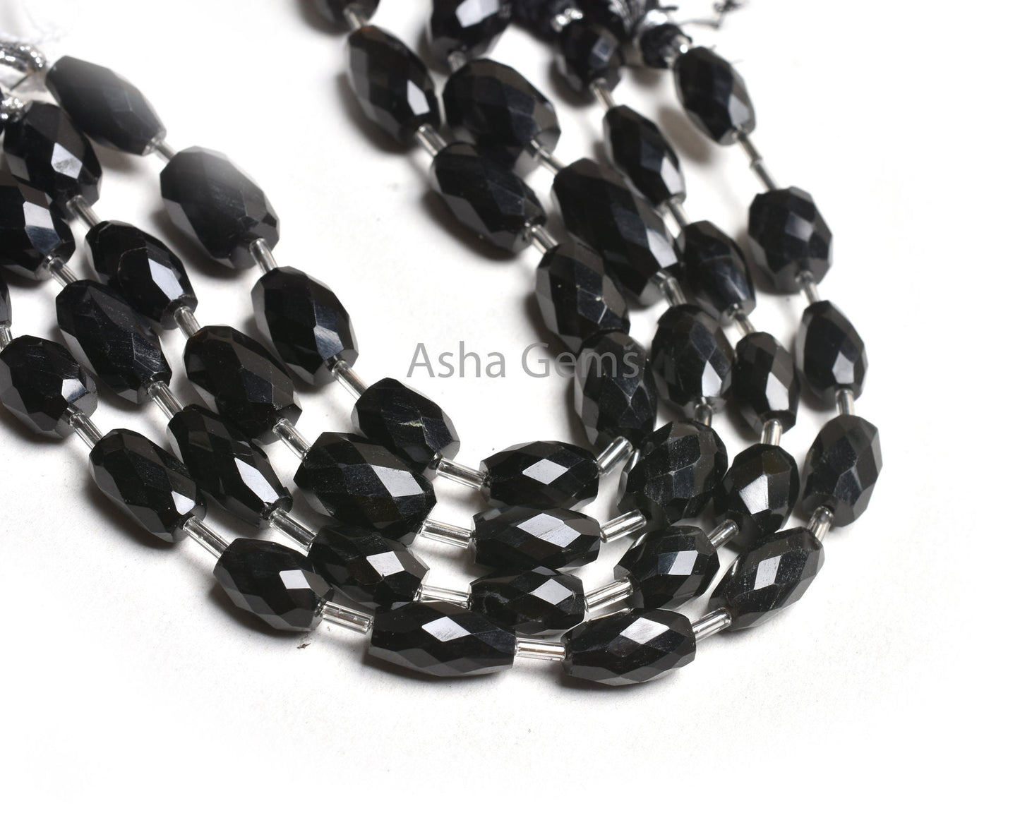 AAA Quality Black Onyx Fancy Barrell Shape faceted Gemstone Beads, Onyx Fancy Loi Shape Straight Drill Bead Black Onyx Beads Jewelry Crafts