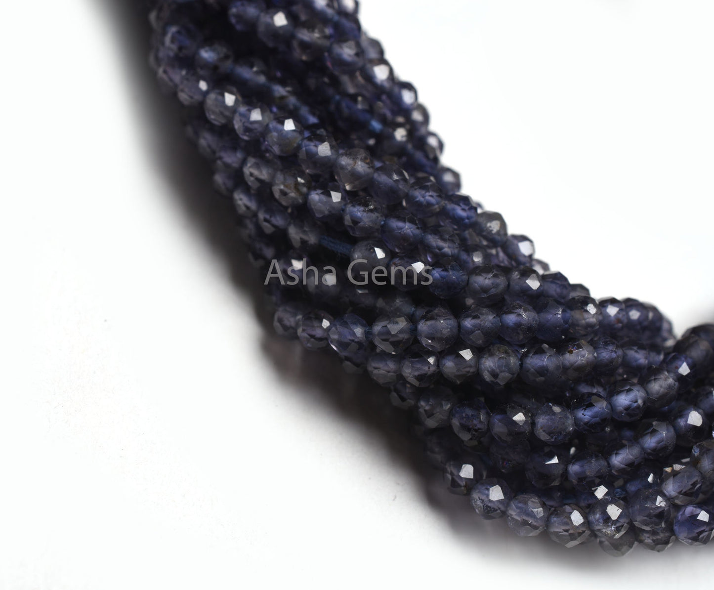 2.5 mm Natural Blue Iolite Micro Cut Faceted Rondelle Beads,13" Strand AAA Quality Iolite Machine Cut Beads, Iolite Bead Jewelry Craft SALE