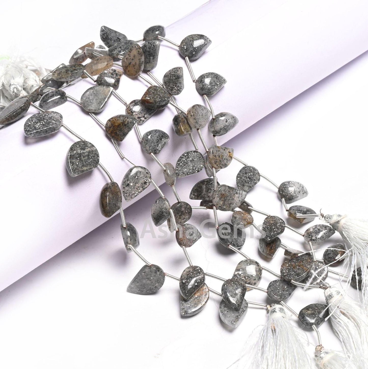 Natural Black sunstone Fancy Keri Shape Gemstone Loose Beads, Fine Sunstone fancy One Side Flat Table Side Drill Handmade Beads Jewelry SALE