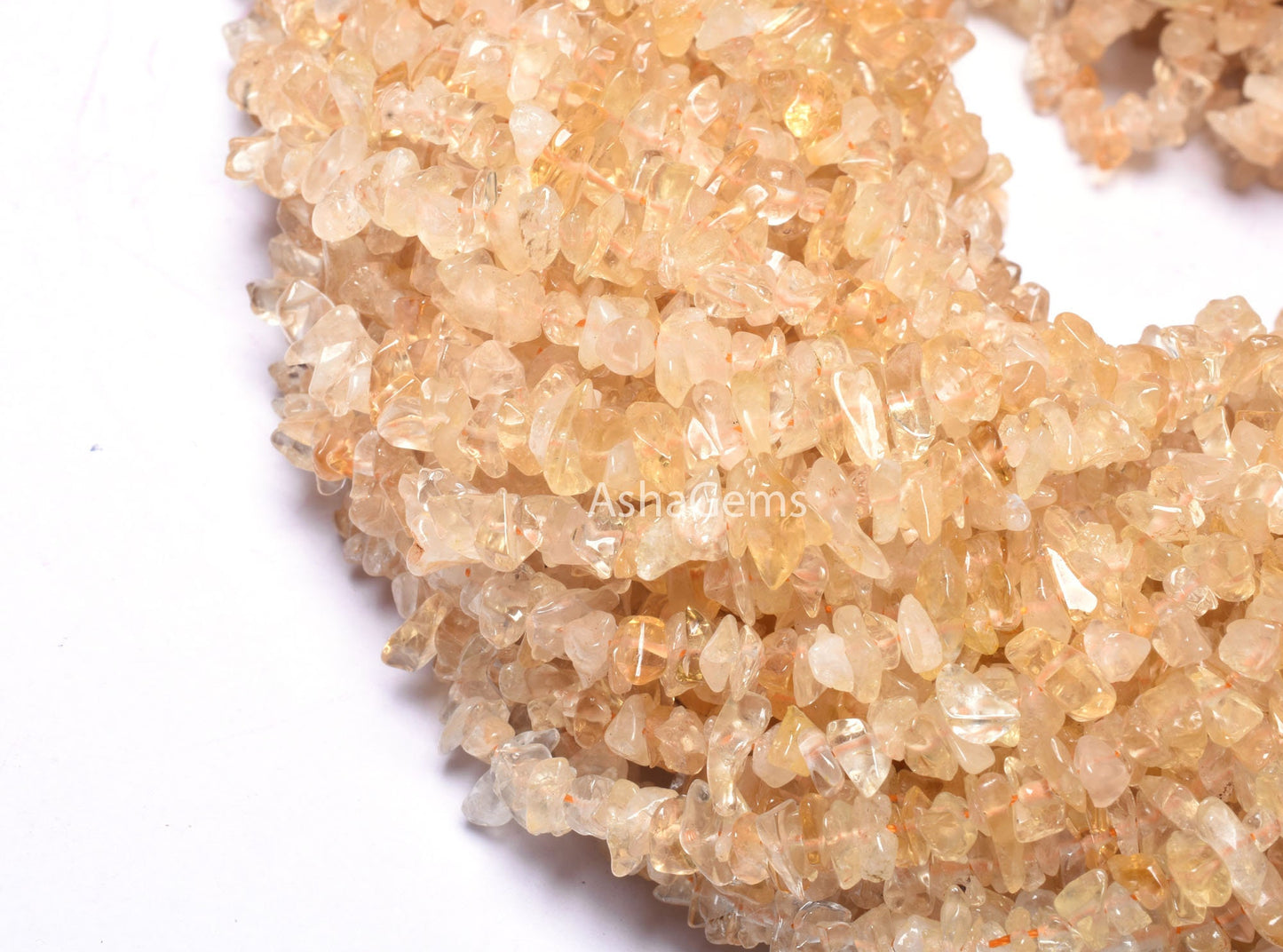 34" Strand Natural Citrine Uncut Chips Raw Gemstone Beads ,Light Yellow Citrine Quartz Gemstone Rough Smooth Raw Beads, Citrine Bead Jewelry