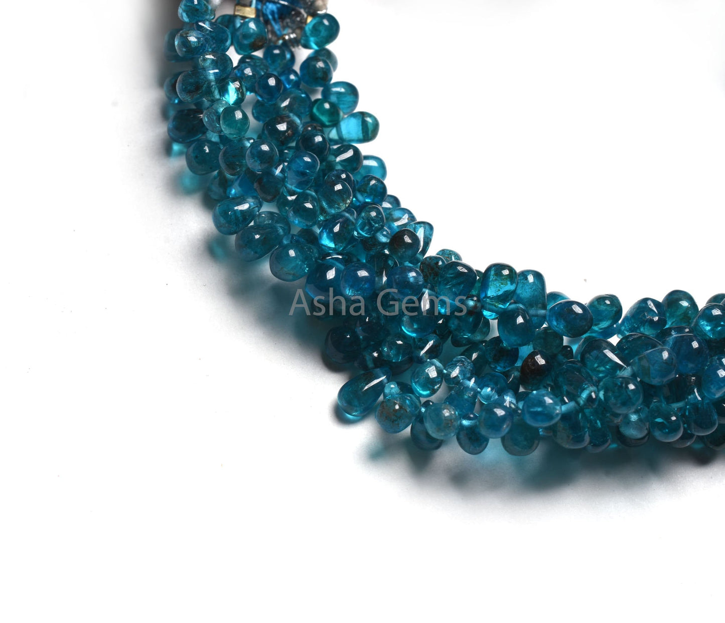 Natural Blue Apatite Smooth Drop Shape Beads, Fine Neon Apatite Beads,8"Strand Neon Blue Apatite Plain Handmade Tiny Teardrop Gemstone Beads