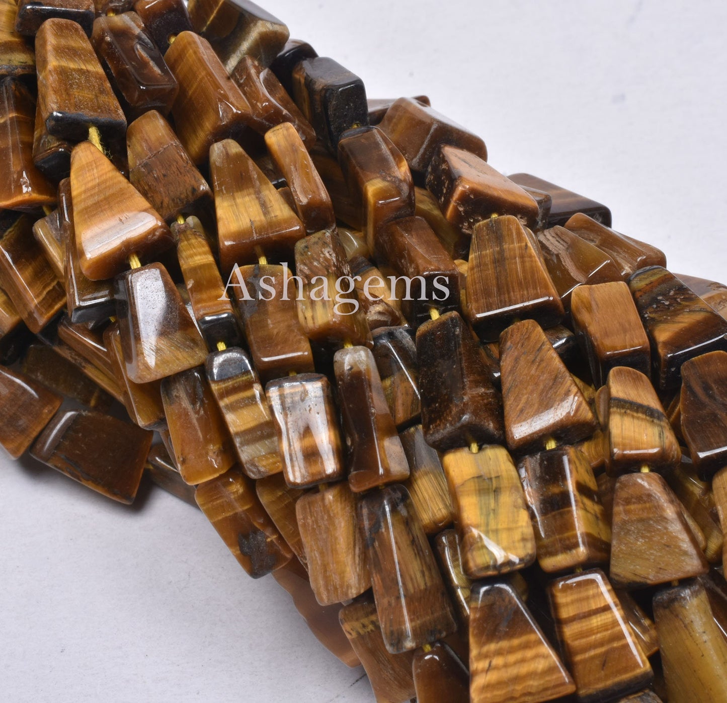 Beautiful Tiger Eye Smooth Fancy Shape Gemstone Beads,13", Tiger Eye Handmade Triangle Shape Beads Indian, Tiger Eye Beads For Jewelry Craft