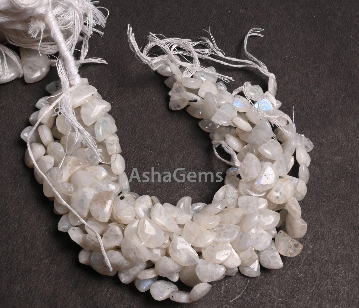 Beautiful Rainbow Moonstone fancy D Shape Smooth Gemstone beads,9"Blue Fire rainbow moonstone Half moon Straight drill handmade Bead Jewelry
