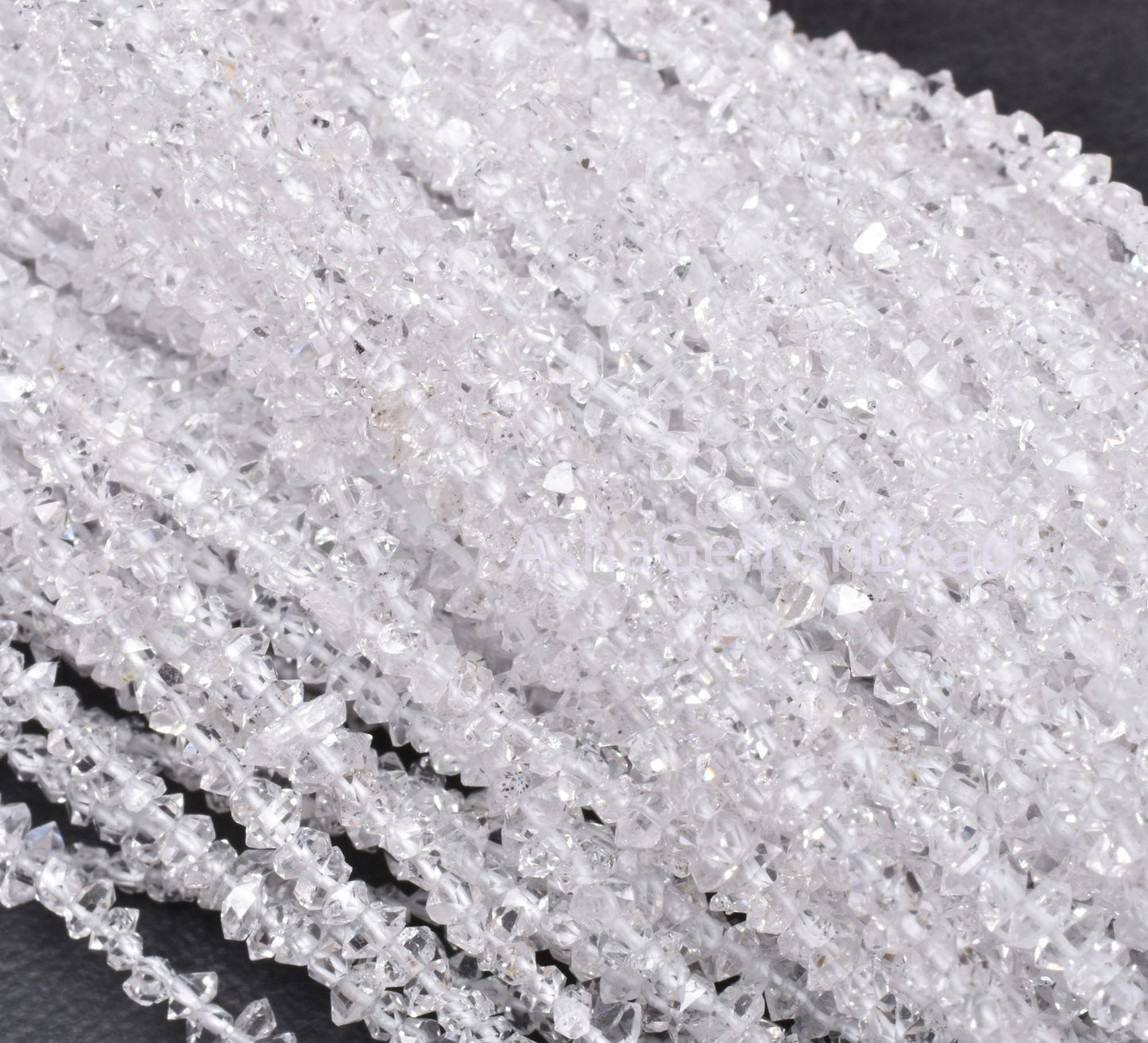AAA Herkimer Diamond Nugget Shape Beads,16 inch, Natural White Diamond Quartz Polish Rough Faceted Beads,13 Carat Strand, Tiny Raw Bead SALE