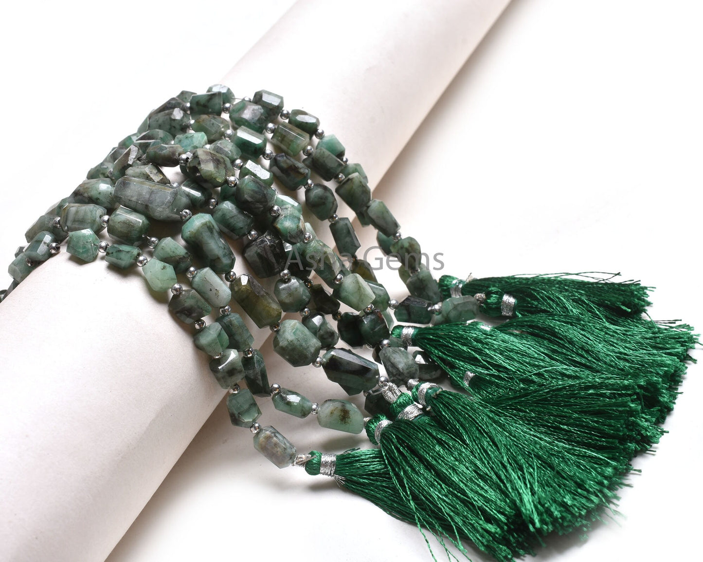Real Emerald Faceted Nugget Shape Gemstone Beads, Natural Sakota Emerald Indian Cut Tumble Uneven Beads, Green Emerald Beads Jewelry Crafts