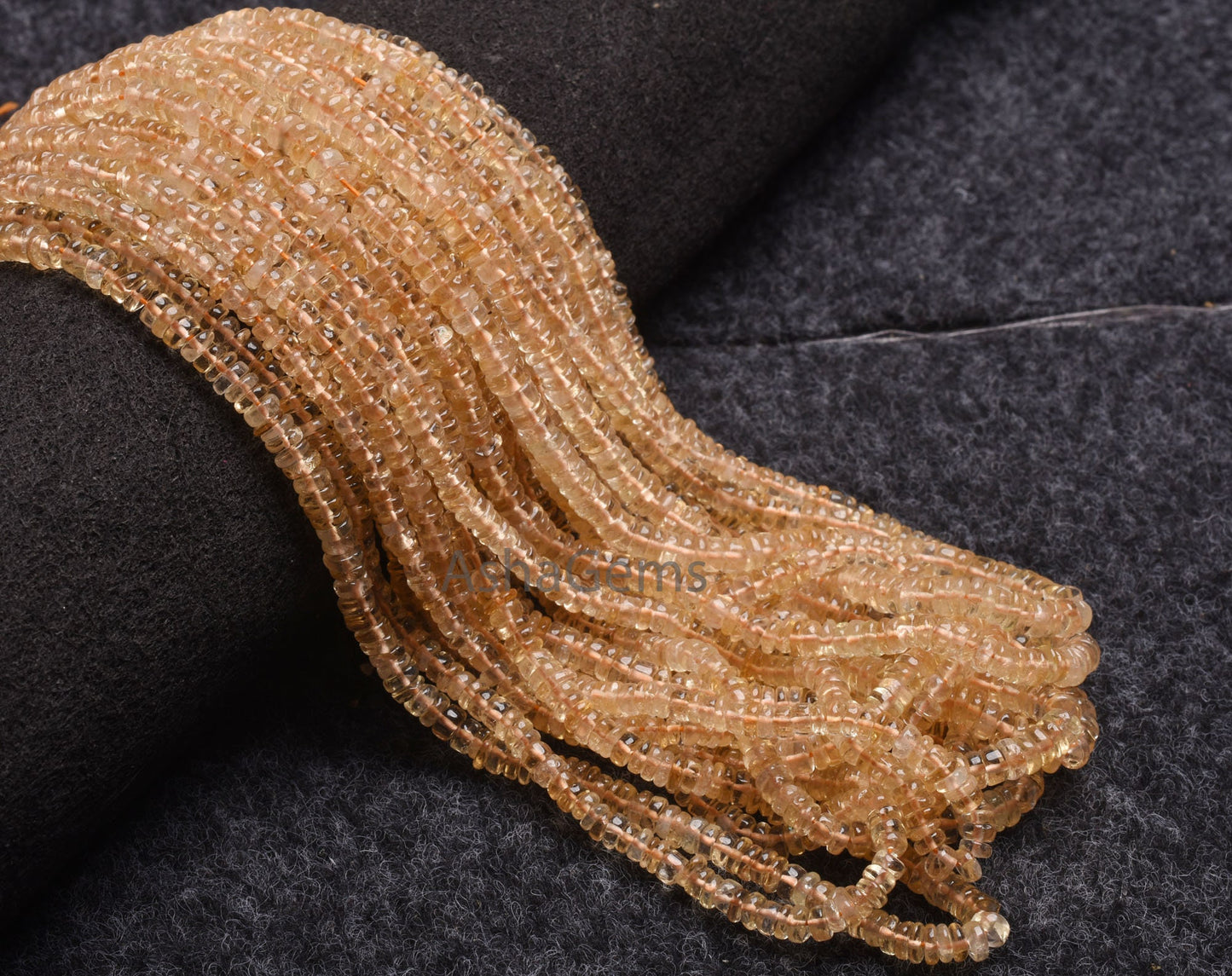 Citrine Quartz Smooth Heishi Tyre Shape Gemstone Beads, Natural Yellow Citrine Flat tyre Beads, Fine Citrine Beads For Jewelry Necklace SALE