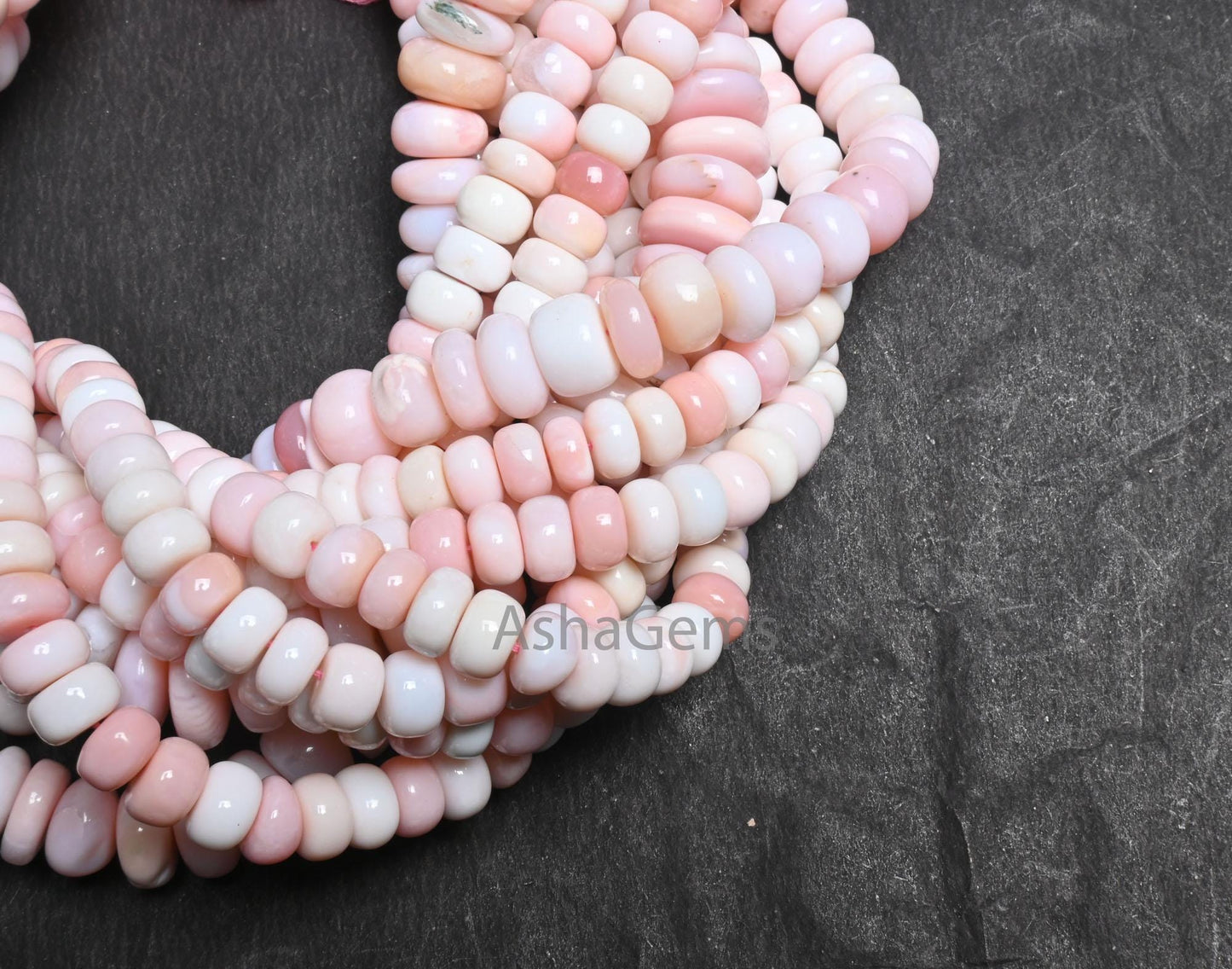 Amazing Pink Opal Smooth Rondelle Shape Beads,8,8.5 mm Shaded Light Pink Opal Plain Handmade Gemstone Opal Loose Bead Necklace Jewelry Craft(AG 12325)