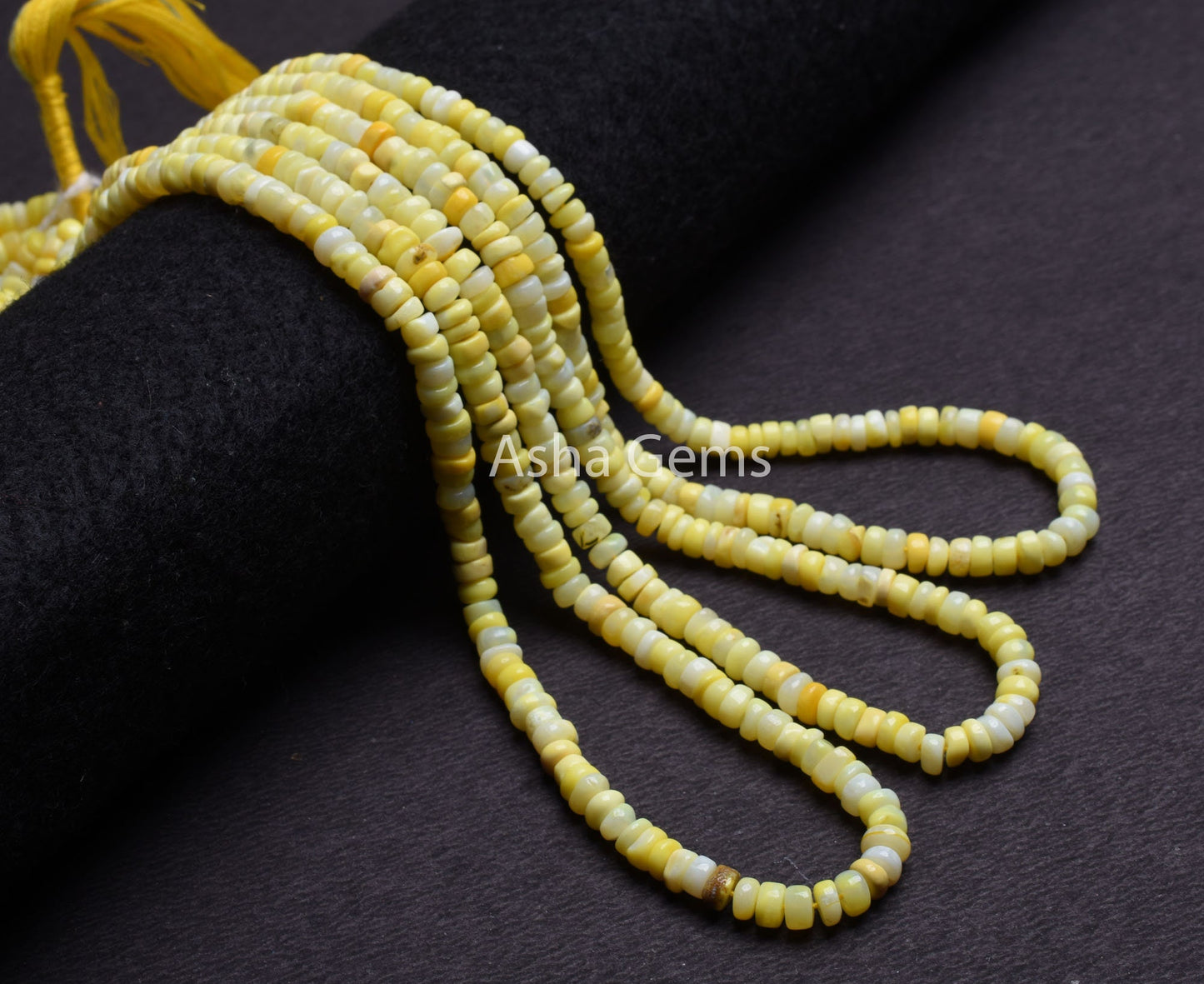 Yellow Opal Smooth Flat Tyre Heishi Gemstone Beads,8/16" Strand Opal Handmade Uneven Wheel Shape Bead, Yellow Opal Beads Jewelry Craft SALE