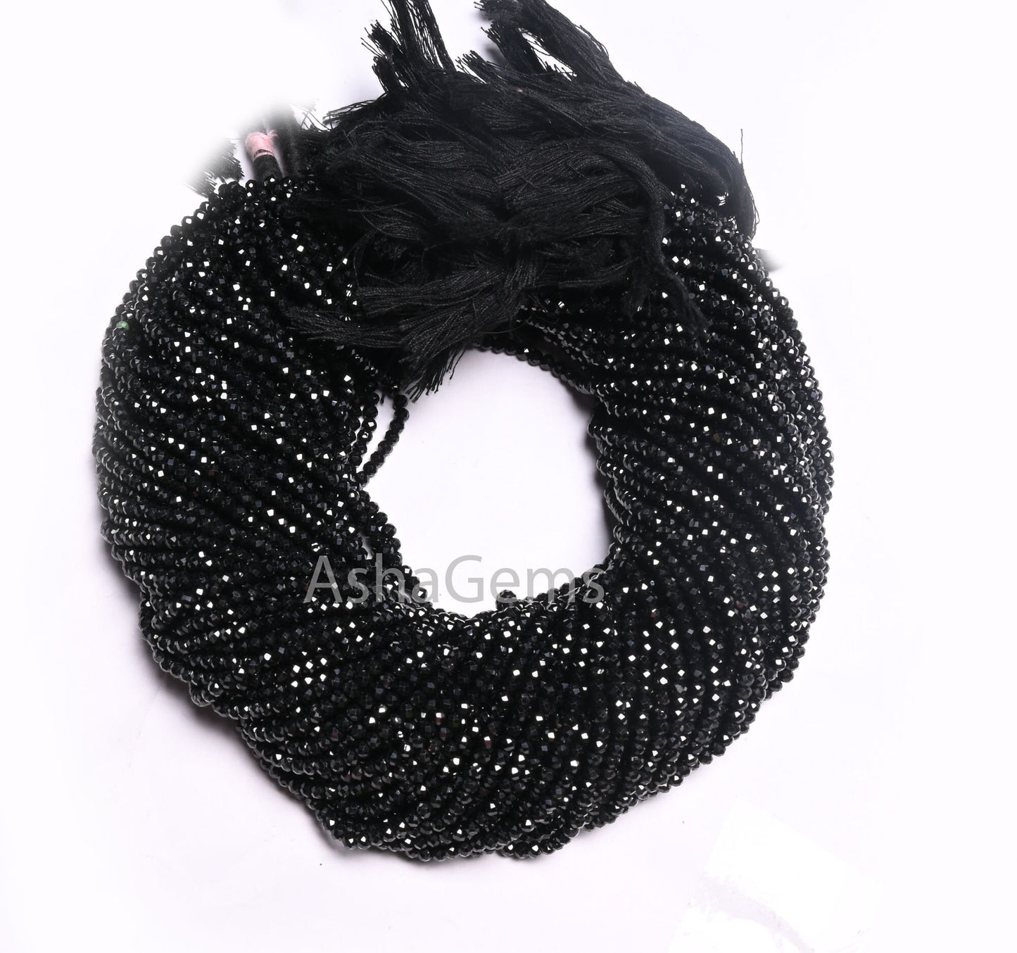 Beautiful Natural Black Spinel Rondelle Faceted Micro Cut Gemstone Loose Beads 3 mm AAA Quality Spinel Micro Cut Beads Jewelry Making Crafts