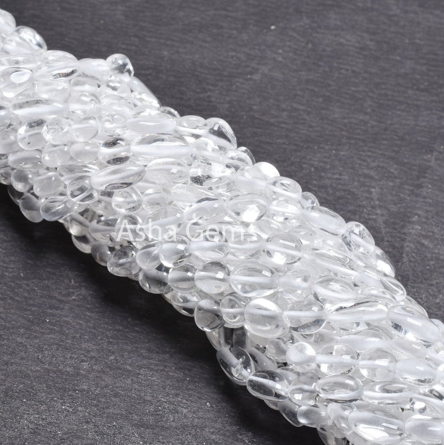 Beautiful Clear Crystal Quartz Smooth Nugget Shape Beads,12.5"Strand Natural White Crystal Plain Handmade Uneven Tumble Beads Jewelry Crafts