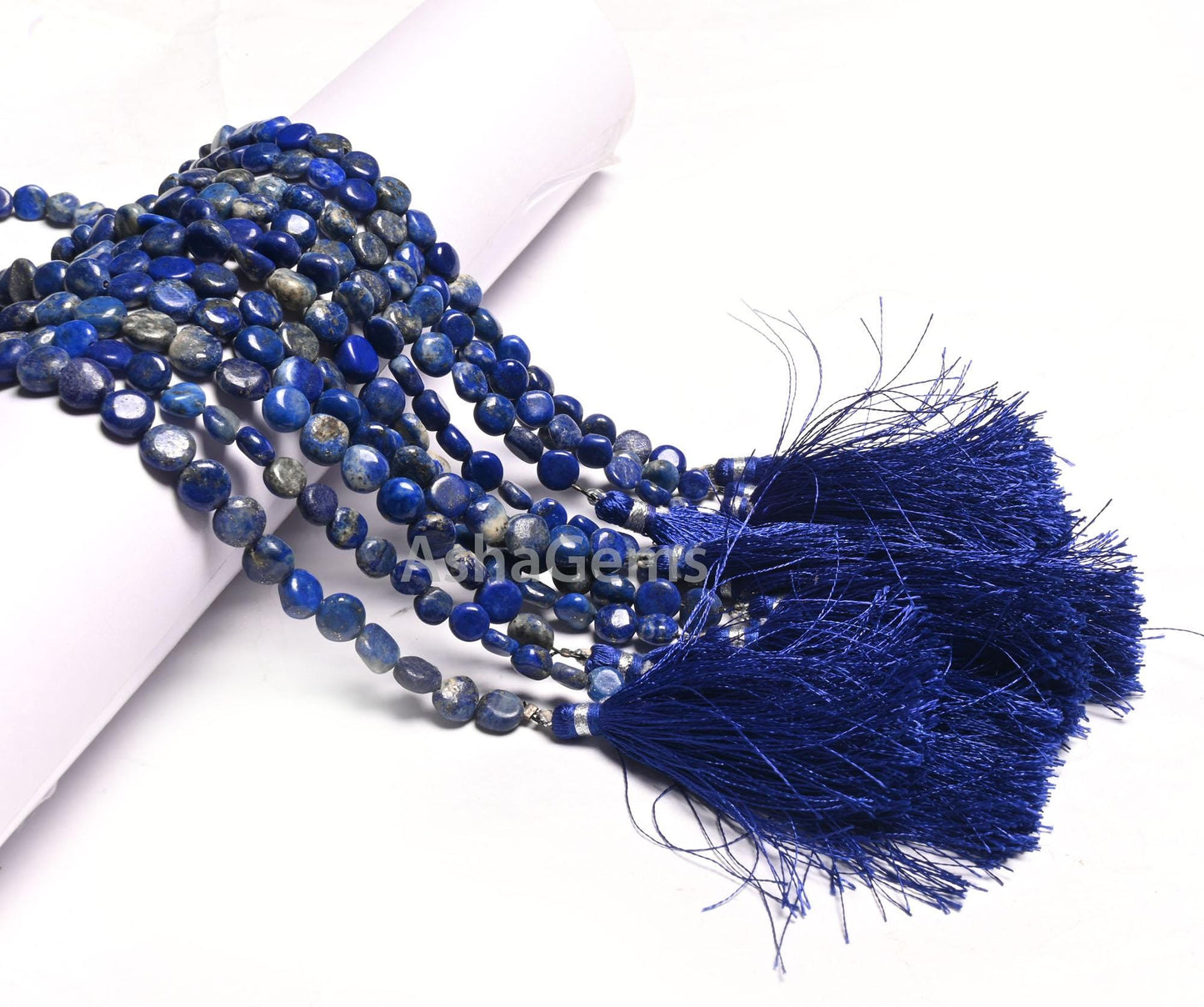 Natural Blue Lapis Smooth Coin Shape Gemstone Loose Beads,8" Lapis lazuli Plain Coin Handmade Straight Drill Beads, Lapis Bead Jewelry Craft