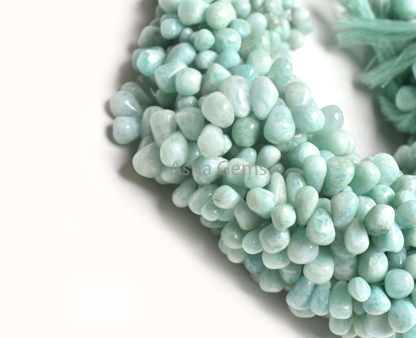 Beautiful Blue Amazonite Smooth Drops Shape Beads,13"Strand Natural Amazonite Teardrop Beads Amazonite Handmade Side Drill Drops Beads SALE