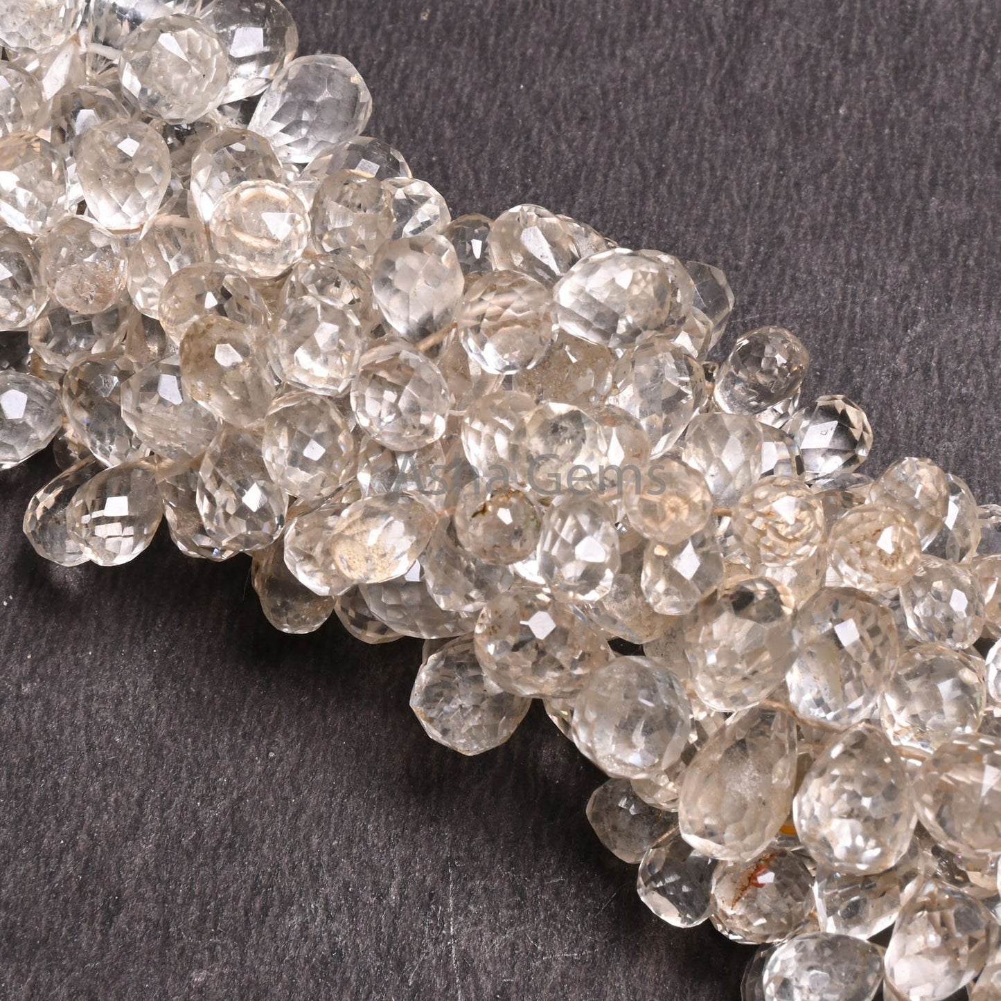 Natural White Topaz Faceted Drop Shape Gemstone Beads,9" Strand Topaz Side Drill Teardrop Gemstone Briolette Beads Jewelry Making Craft SALE