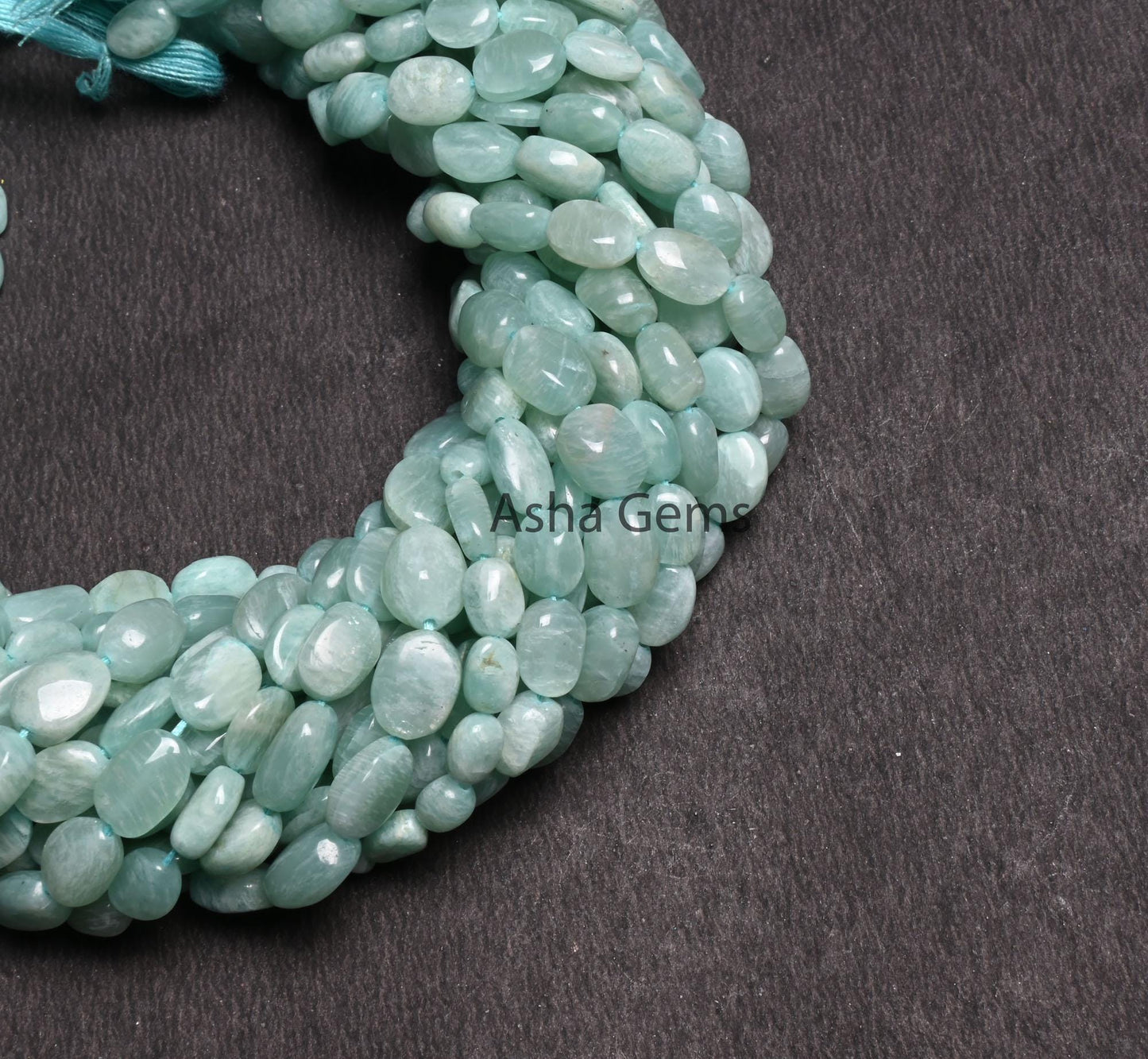 13" Strand Beautiful Amazonite Smooth Oval Handmade Beads, Fine Blue Amazonite Plain Uneven Oval Straight Drill Amazonite Bead Jewelry Craft