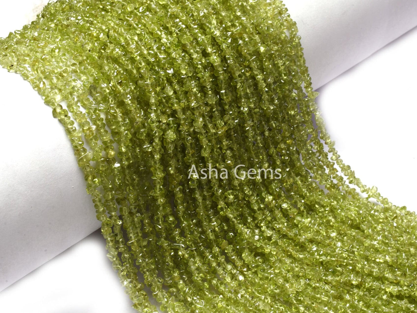 34" Strand Peridot Uncut Chip Beads, Natural Green peridot Smooth Raw Rough Bead, AAA Peridot Beads Gemstone Uneven tiny Bead Jewelry Crafts (AG 10329)