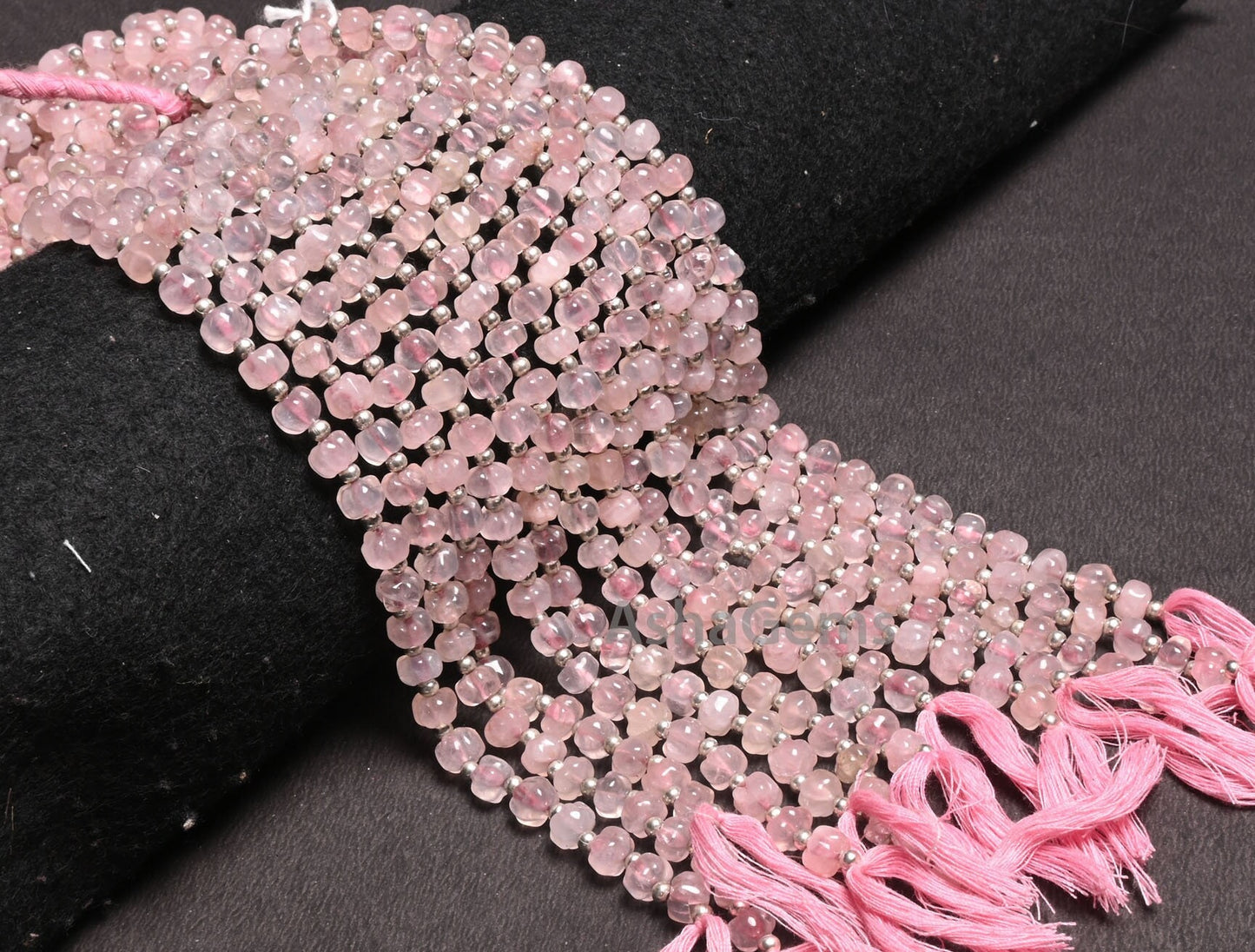 Beautiful Pink Rose Quartz Carved Watermelon Handmade Beads Natural Rose Quartz Uneven Rondelle Carving Melon Gemstone Pumpkin Beads Jewelry