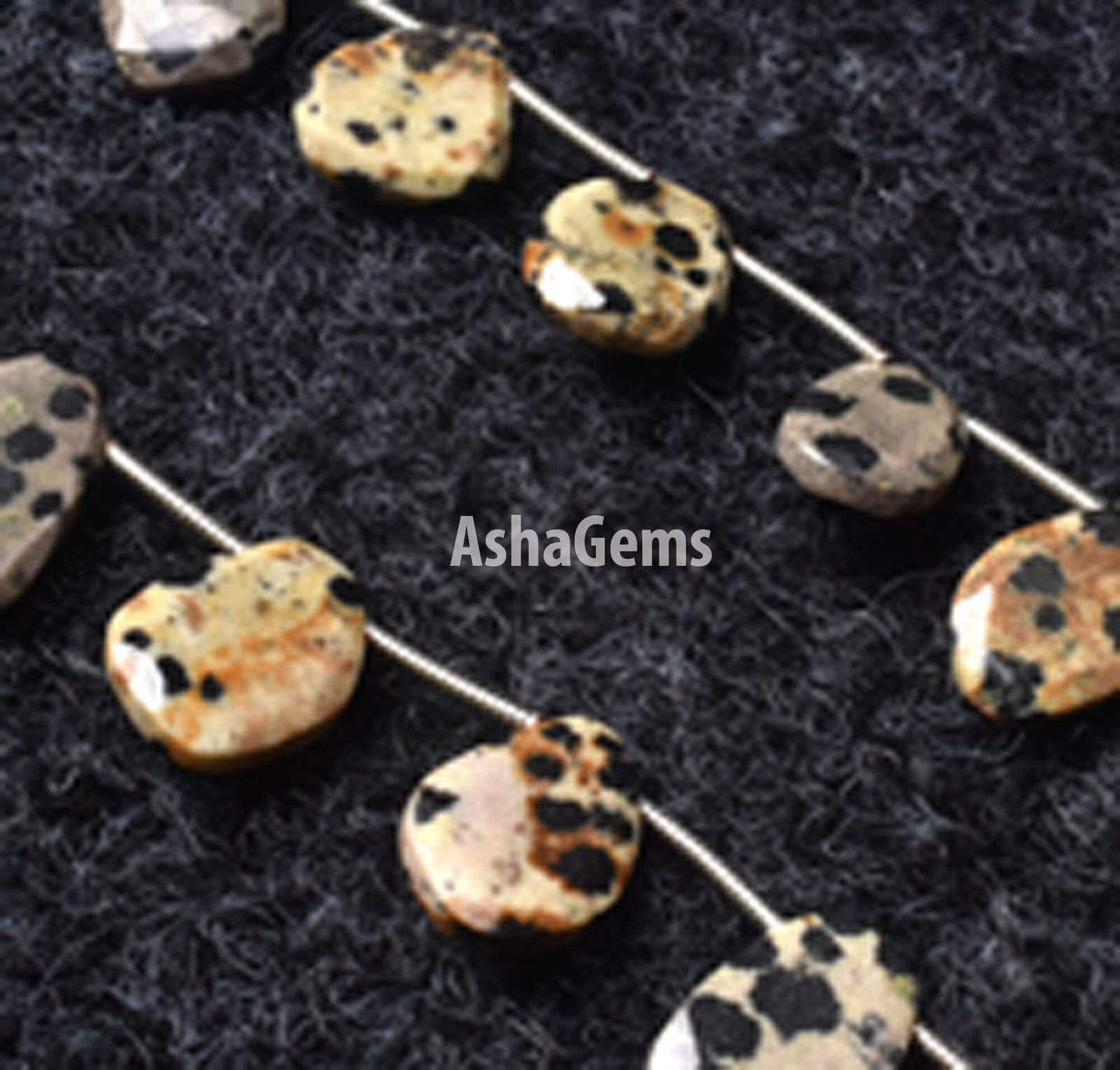 Natural Dalmatian Jasper Faceted Briolette Beads,6" Strand Dalmatian Jasper fancy Shape Flat Gemstone Beads, Jasper Uneven Shape Beads SALE