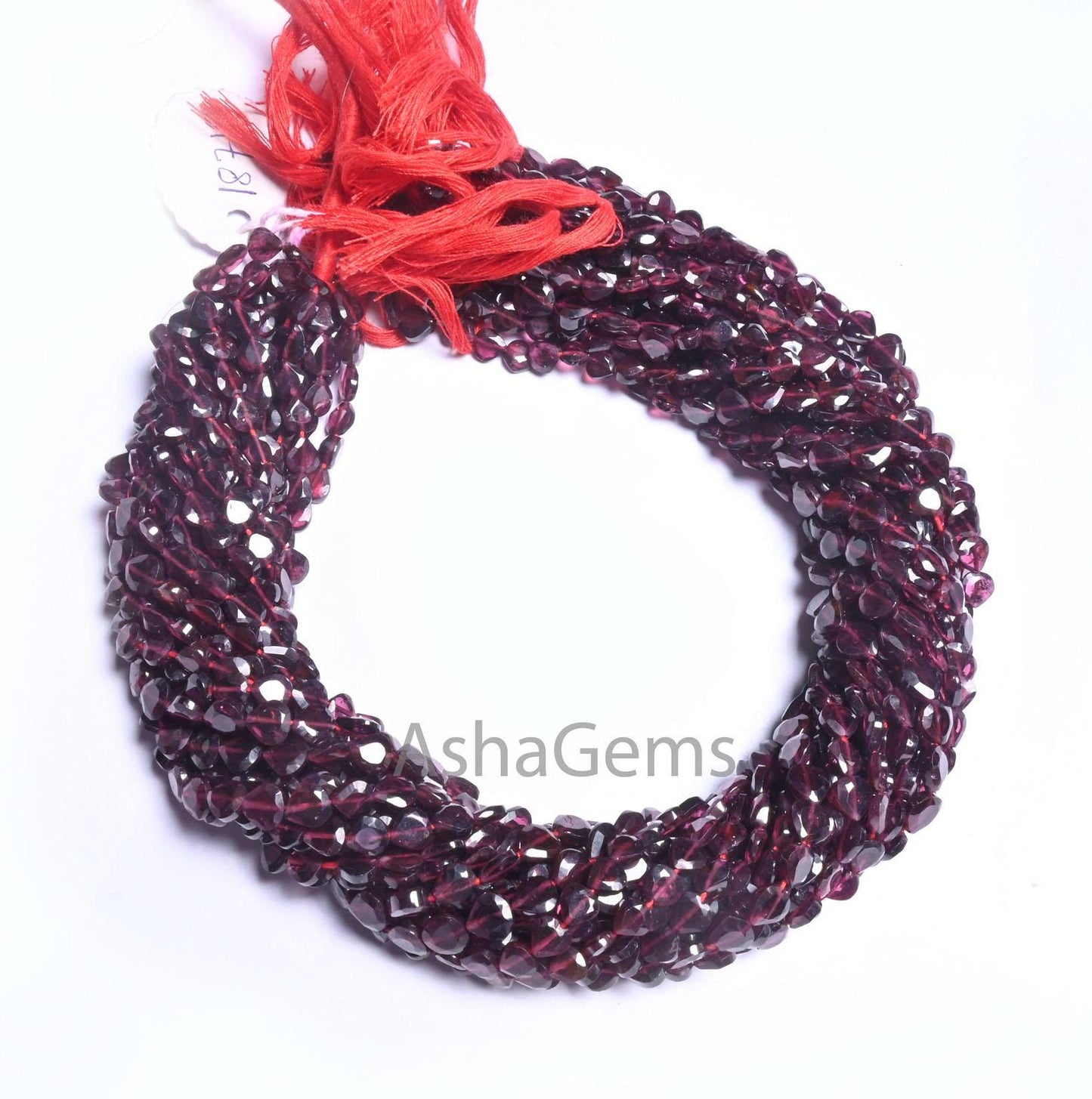 Beautiful Red Garnet Faceted Heart Shape Gemstone Beads,13" Natural Garnet Straight Drill Tiny Heart Flat Briolette Garnet Bead Jewelry SALE (AG 18712 )