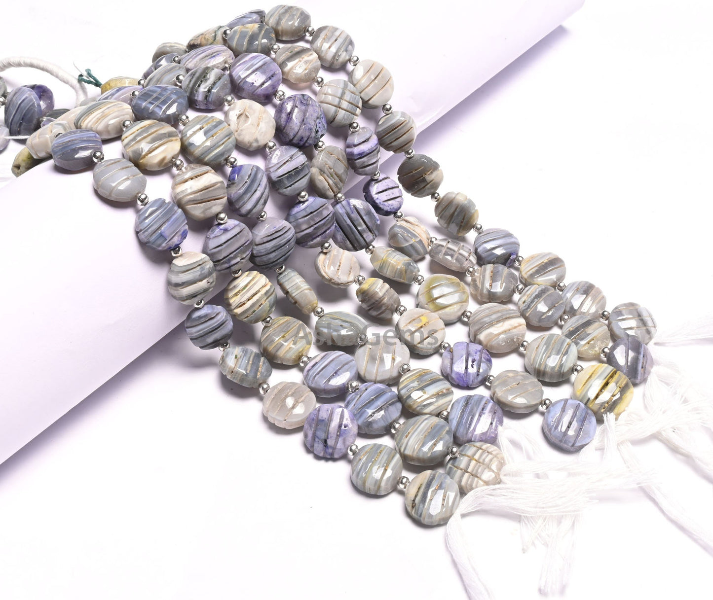 Beautiful Opal Coin Shape carving Gemstone Beads,9"Strnd Shaded Grey Blue Boulder Opal carved coin handmade Straight Drill Bead Jewelry SALE