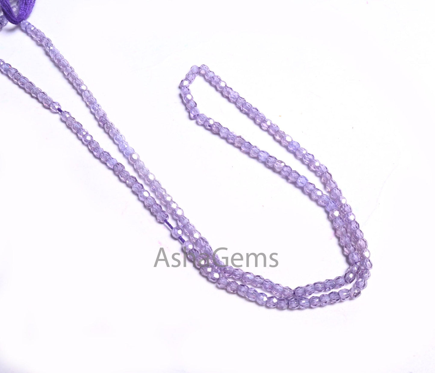 2.4 mm Beautiful Purple Blue Zircon Micro Cut Gemstone Beads, AAA Light Purple Cubic Zircon faceted Rondelle Beads Jewelry Making Craft SALE