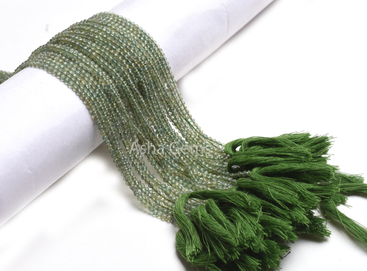 2.50 mm Natural Green Apatite Micro Cut Gemstone Beads, Fine Quality Green Apatite Beads, Apatite Machine Cut Faceted Rondelle Beads Jewelry
