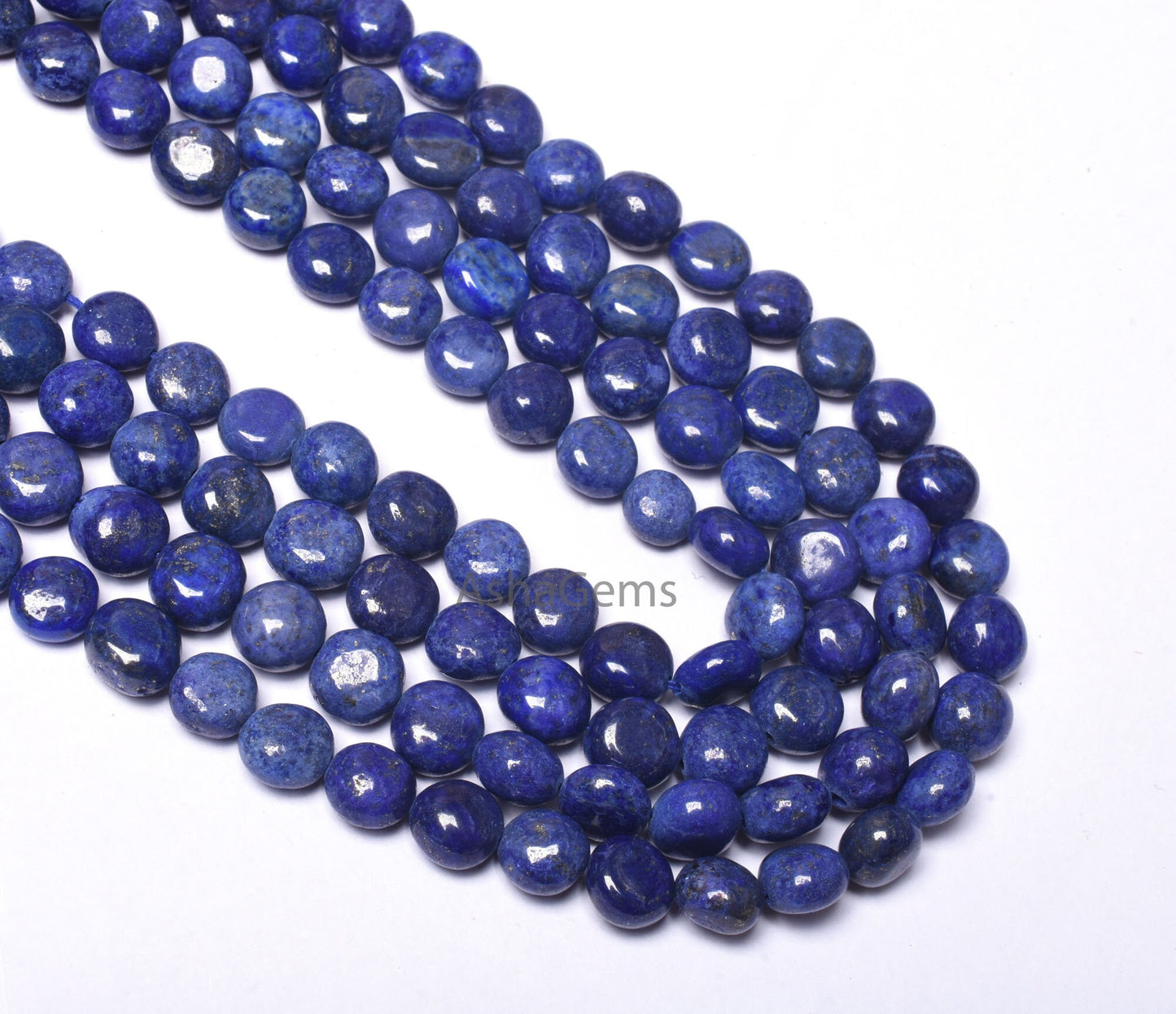 beautiful Lapis Smooth Coin Shape Beads,13" Strand Natural Blue Lapis lazuli Plain Puff Coin Handmade Gemstone Beads Lapis Bead For Jewelry