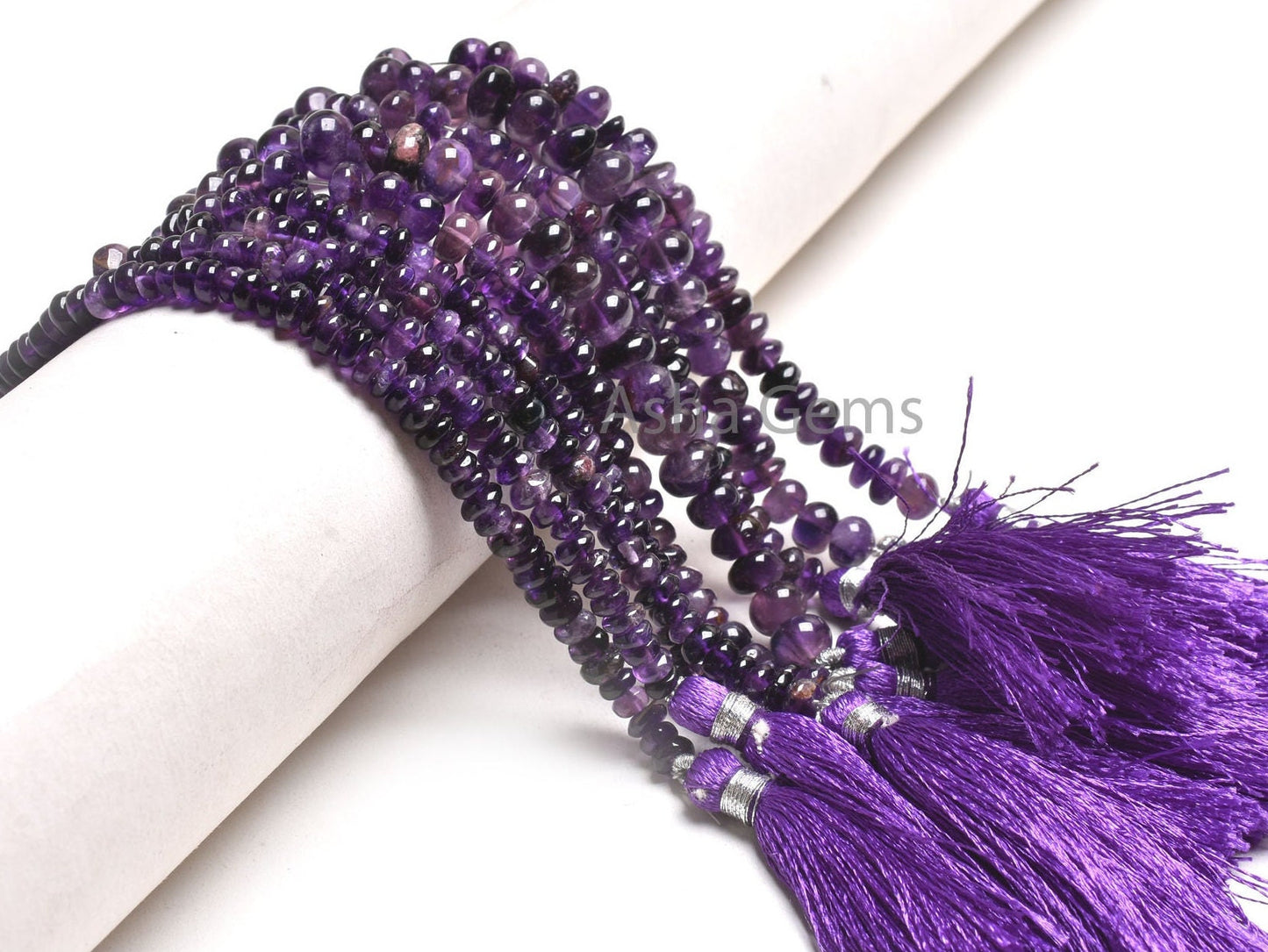 Beautiful Amethyst Smooth Rondelle Shape Beads, Natural Purple Amethyst Plain Handmade Gemstone Loose Beads Amethyst Bead Jewelry Craft SALE
