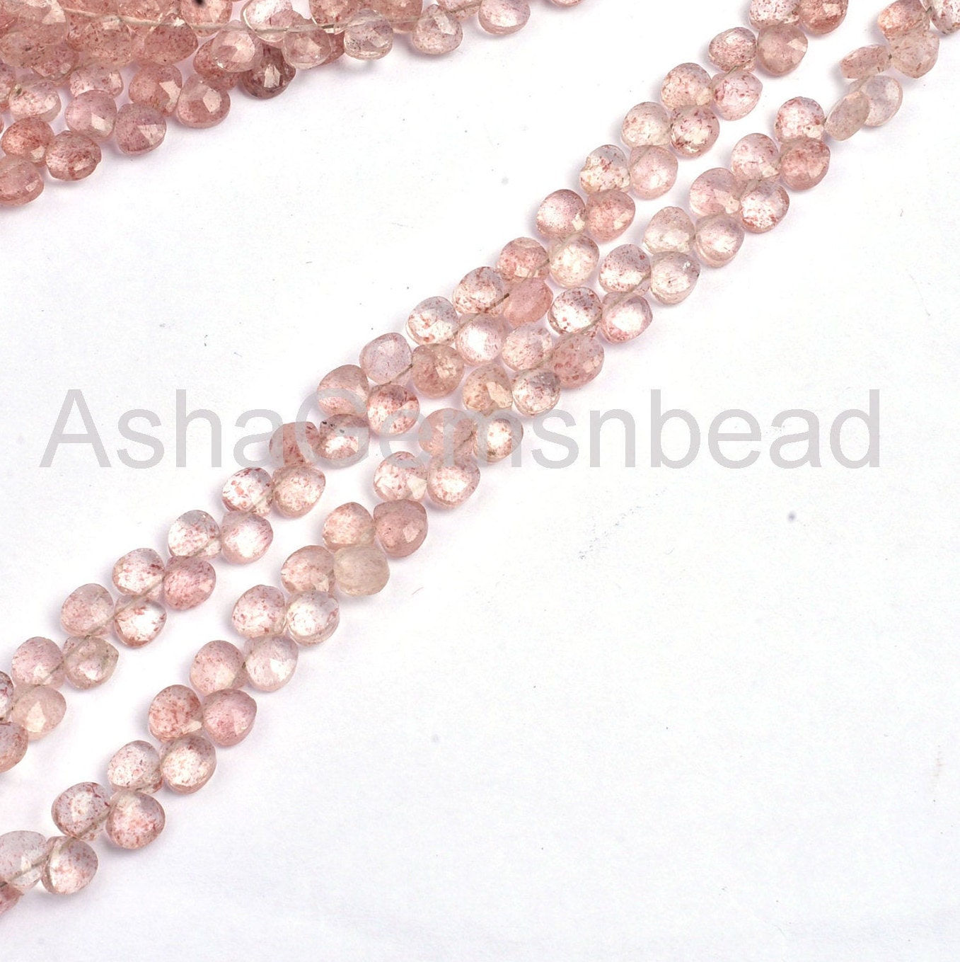 5 mm Beautiful Pink Strawberry Quartz Faceted Heart Shape Gemstone Beads, AAA Natural Strawberry Quartz Tiny Heart Briolette Beads Jewelry