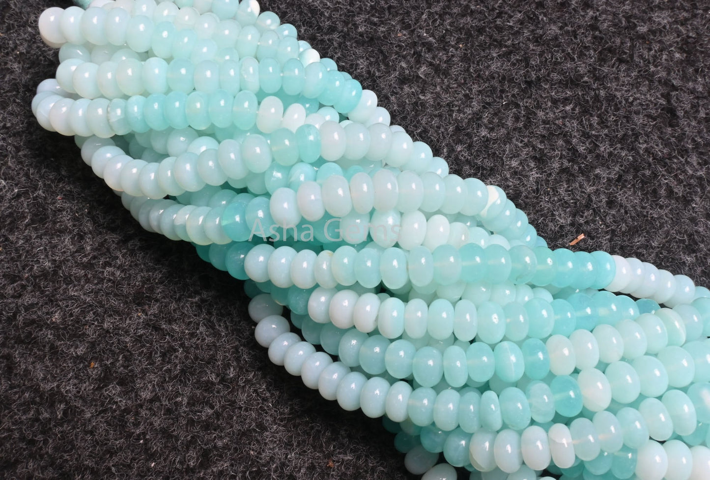 AAA Quality Sky Blue Peru Opal Rondelle Shape Smooth Beads, Beautiful Peruvian Opal Shaded Smooth Gemstone Bead Necklace jewelry Making SALE