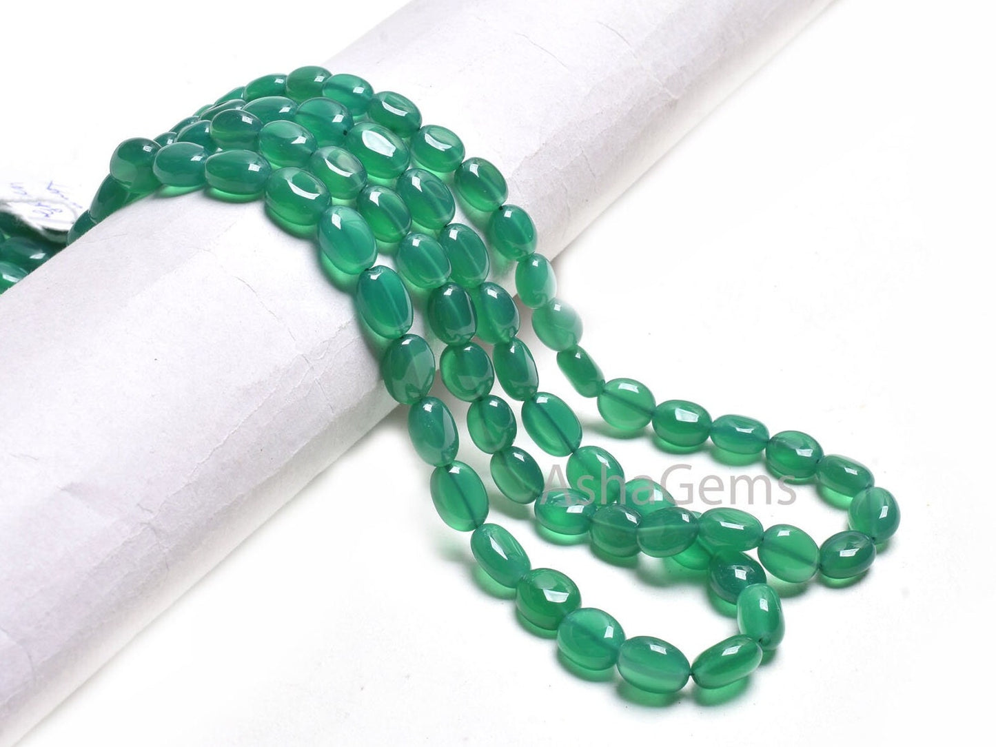 Fine Quality Green Onyx Smooth Oval Handmade gemstone Beads,16" Strand Green Onyx Oval Straight Drill Beads, Onyx Beads Jewelry Crafts SALE