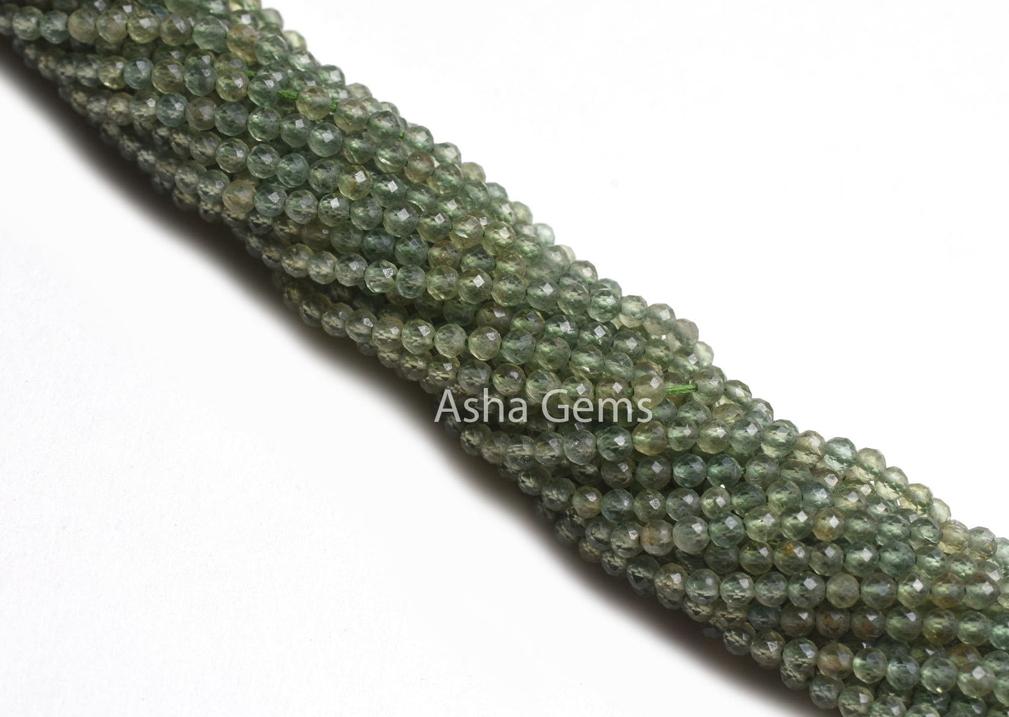 2.50 mm Natural Green Apatite Micro Cut Gemstone Beads, Fine Quality Green Apatite Beads, Apatite Machine Cut Faceted Rondelle Beads Jewelry