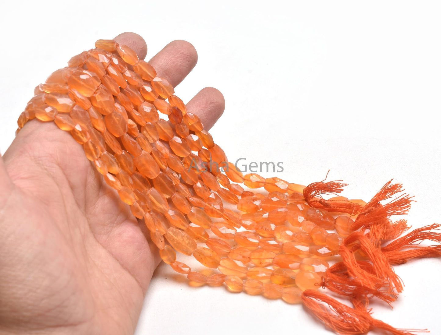 Orange Carnelian Faceted Oval handmade Gemstone beads,14" Natural carnelian Indian Handcut Oval Briolette Straight Drill bead Jewelry Crafts