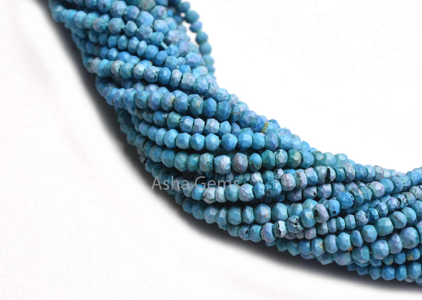 Blue Turquoise Howlite Indian Cut Faceted Beads,13.5" Strand Turquoise Faceted Rondelle Gemstone Beads, Howlite Turquoise Bead Jewelry Sale