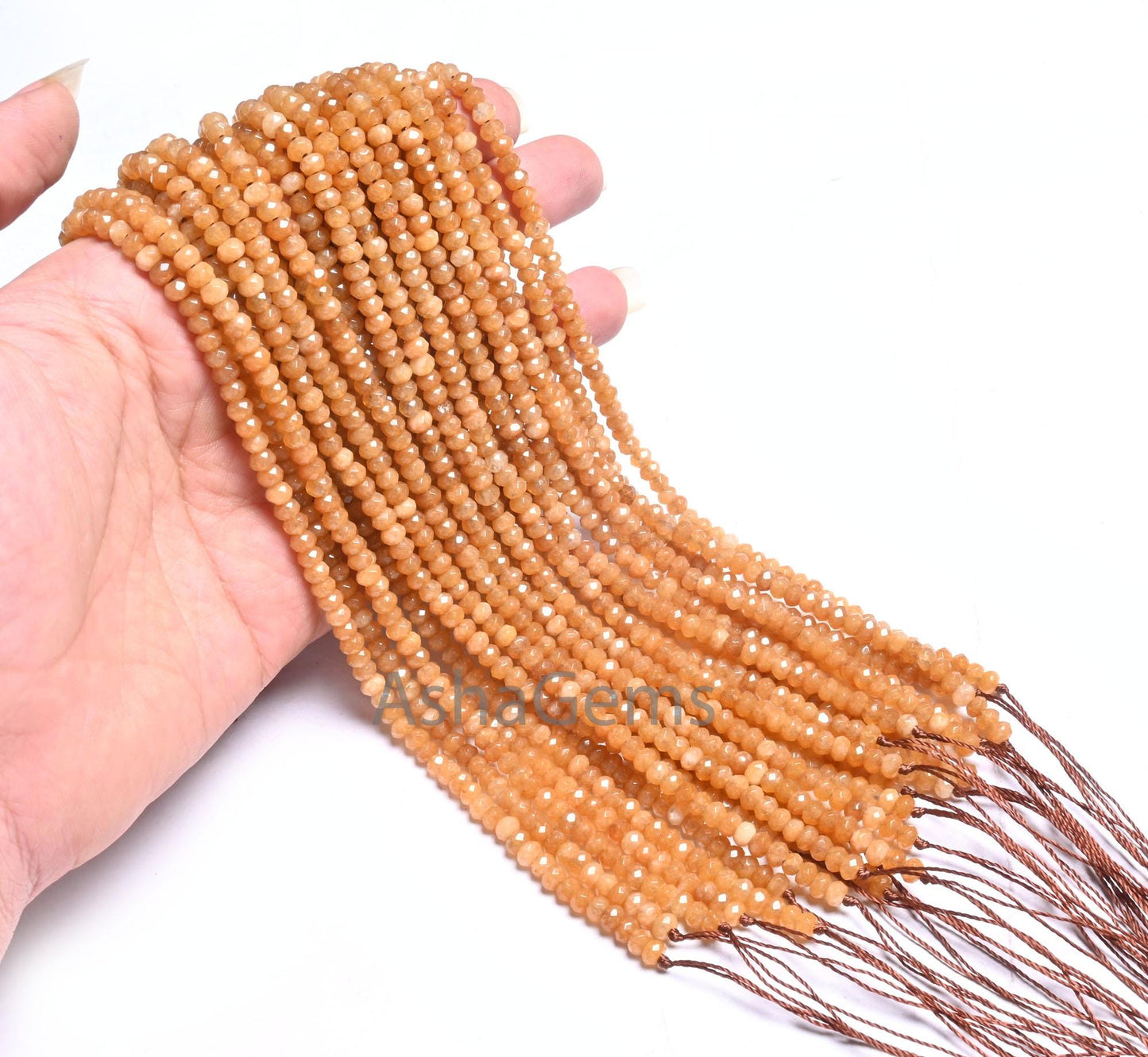 14" Fine Quality Dusky Brown Jade Quartz Faceted Gemstone Loose Beads,4.5x3 mm Beautiful Brown Jade Machine Cut Rondelle Beads Jewelry SALE