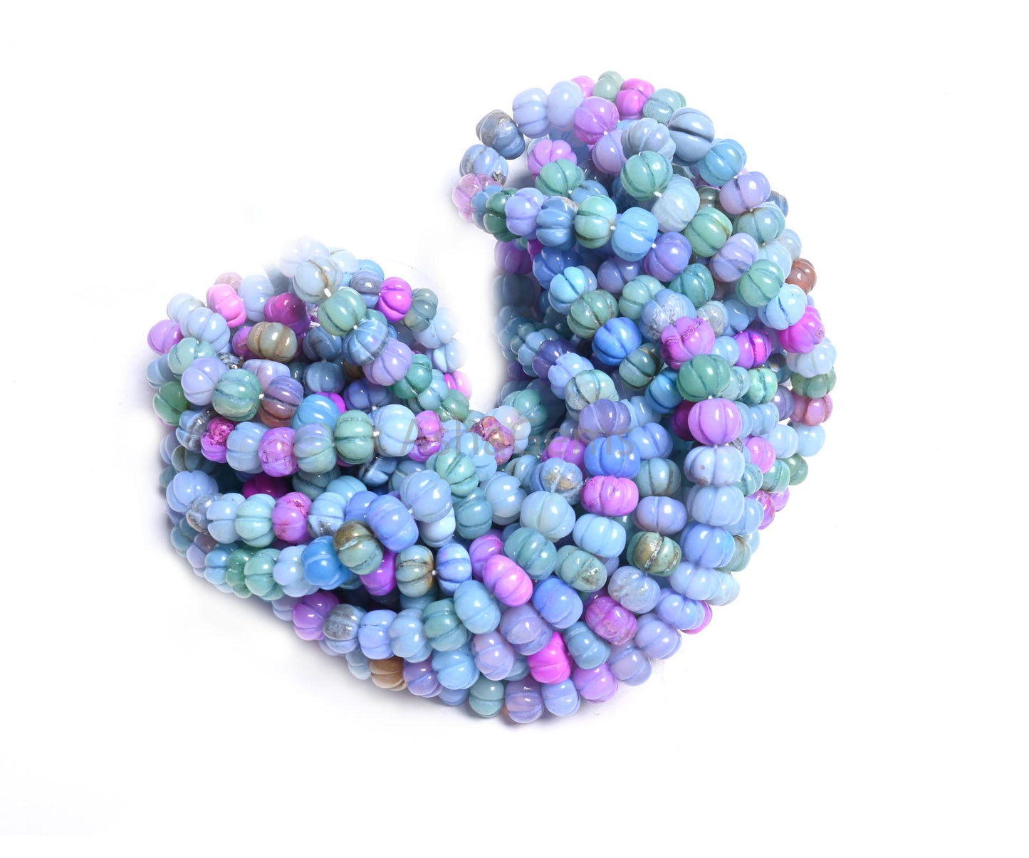 Beautiful Multi Blue Pink Opal Carved watermelon Gemstone Beads, Mix Color Disco Opal carving Pumpkin Handmade Shaded Opal Bead Jewelry SALE