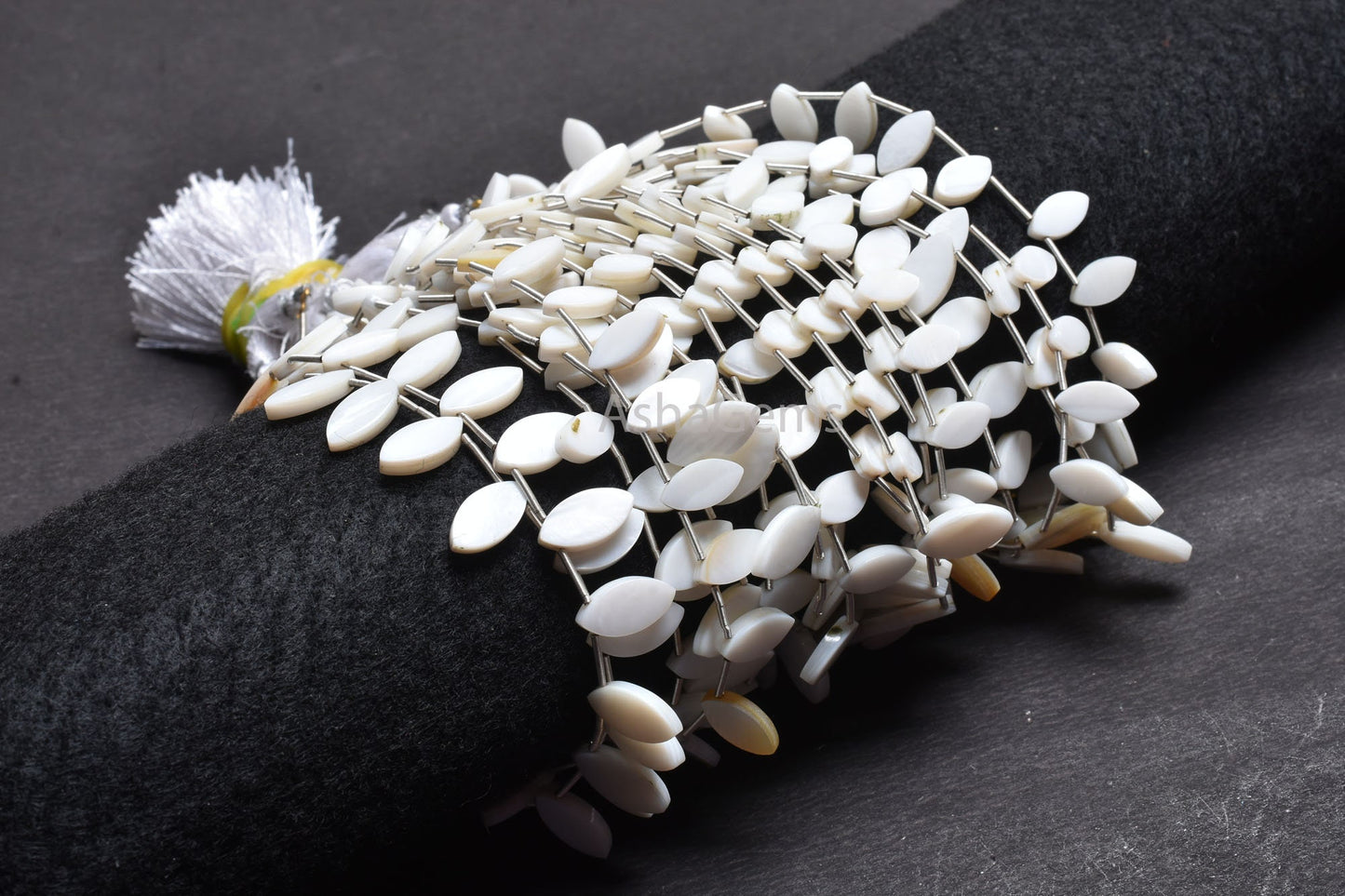 Beautiful White Mother Of Pearl Fancy Marquise Shape Beads, Natural MOP Flat Marquise Side Drill Gemstone Beads Mother Of Pearl Bead Jewelry