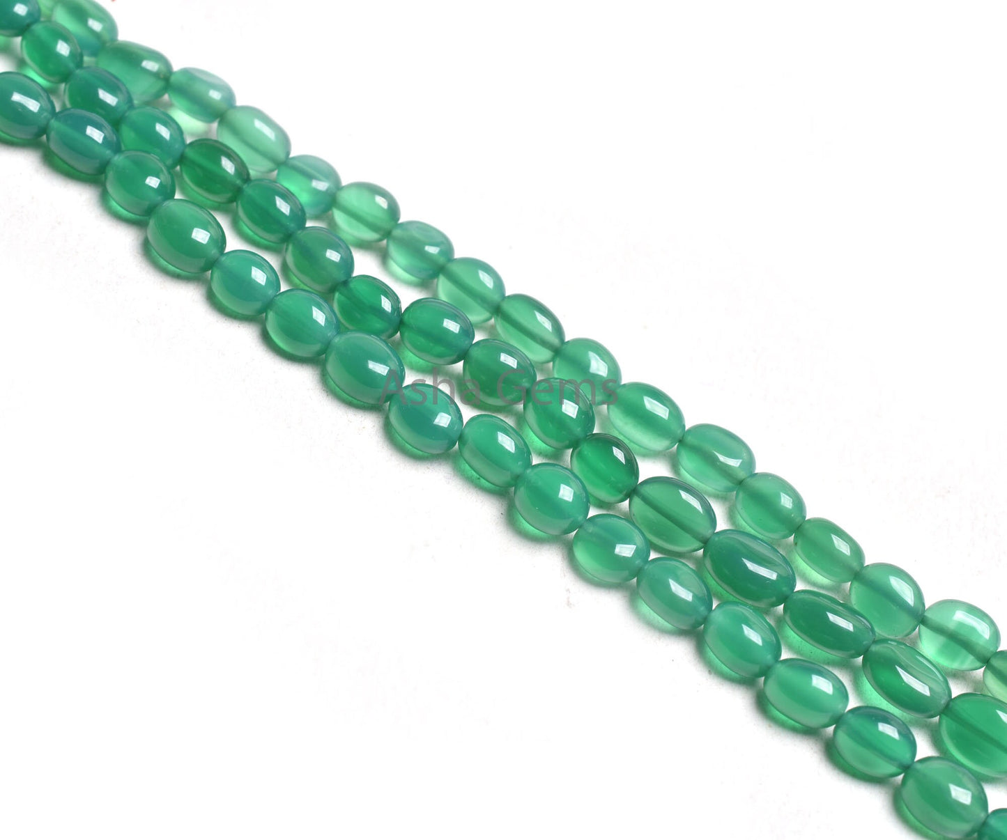 Green Onyx Smooth Handmade Oval Shape Gemstone Beads, Beautiful Green Onyx Oval Beads,12.5" Strand Onyx Beads Necklace Jewelry Making Crafts