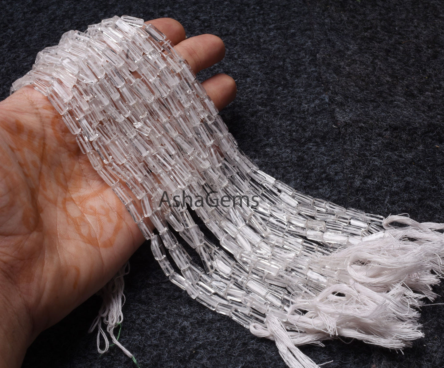 White Crystal Quartz Smooth Gemstone Bead, Natural Clear Crystal Quartz Rectangle Shape Beads,Handmade Plain Briolette Jewelry Beads SALE