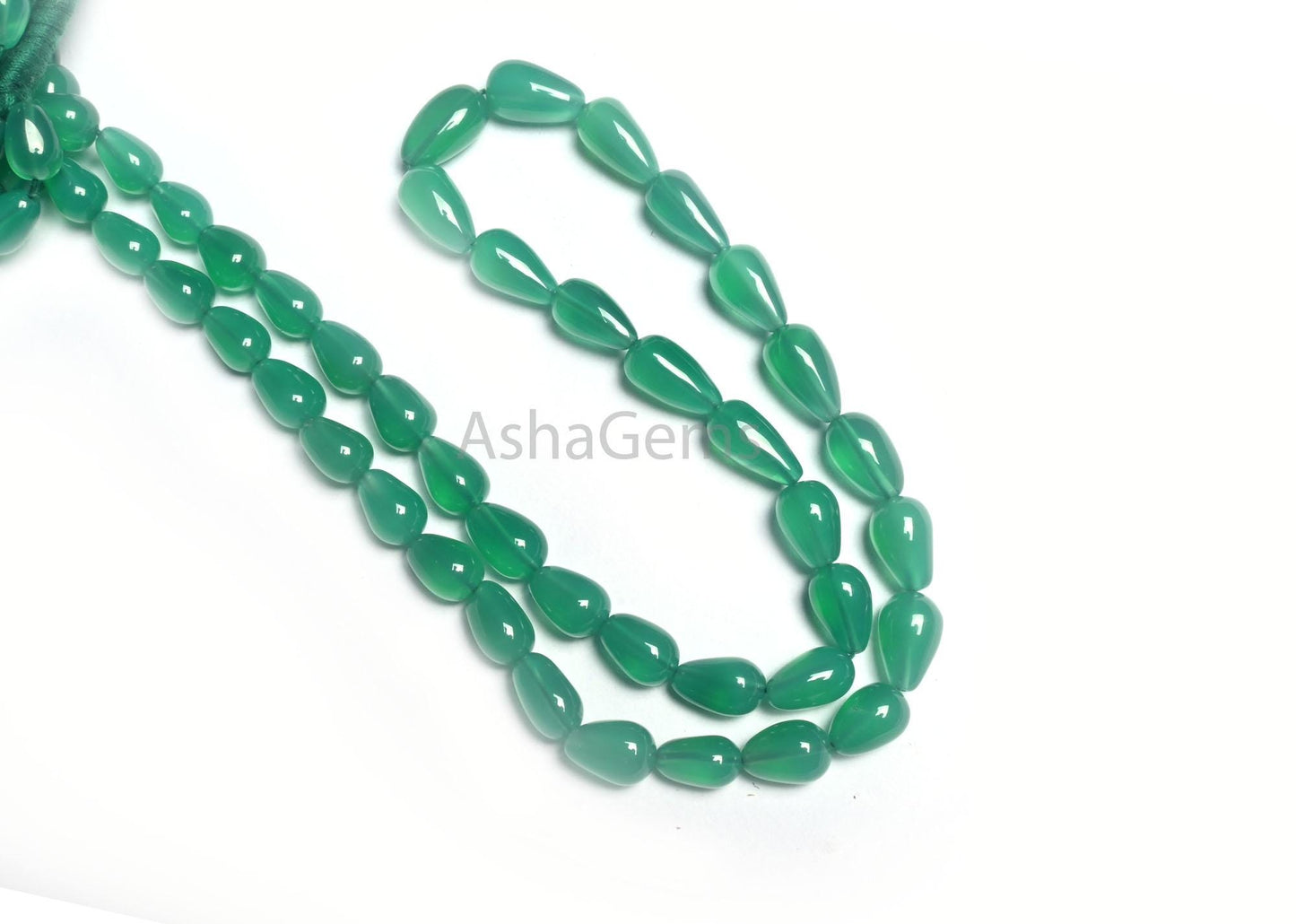 Fine Green Onyx Smooth Drop Gemstone loose Beads, Onyx Plain Handmade Teardrop Straight Drill Beads Green Onyx Beads Jewelry Handicraft SALE