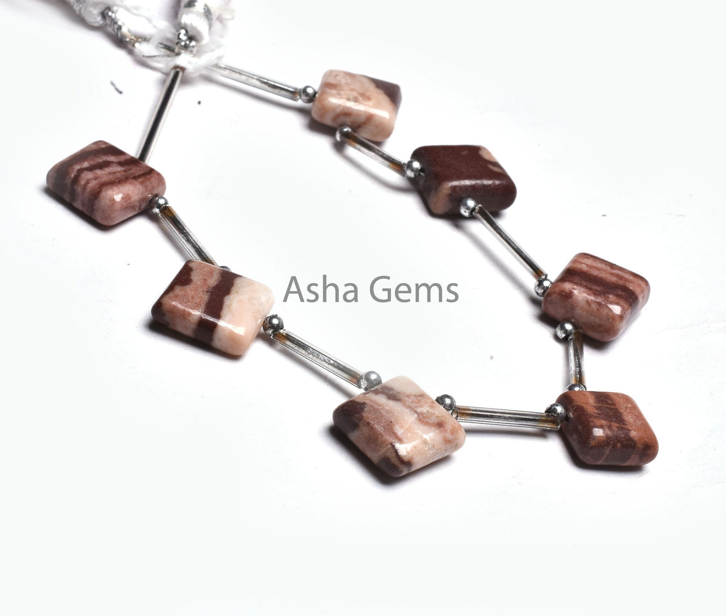 Beautiful Brown Jasper Fancy Square Side Drill Beads,5 Piece Strand Natural Picture Jasper Smooth Handmade Square Gemstone Bead Jewelry SALE