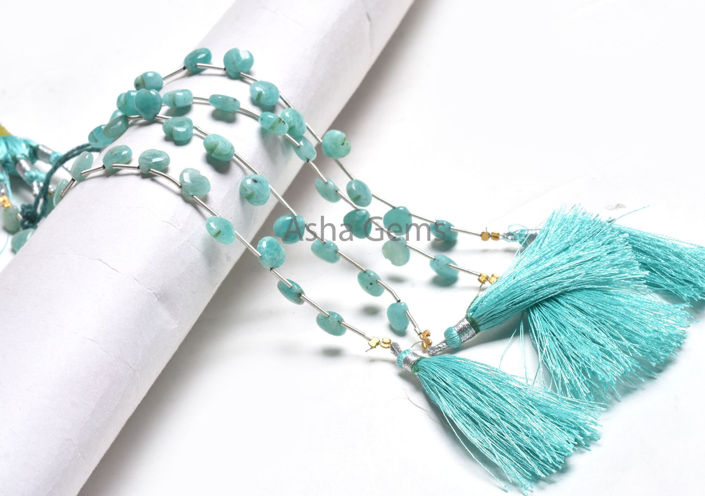 8 mm Blue Amazonite Carving Heart Shape Beads, Natural Amazonite Fancy Carved Heart Side Drill Gemstone Beads, Fine Amazonite Beads Jewelry