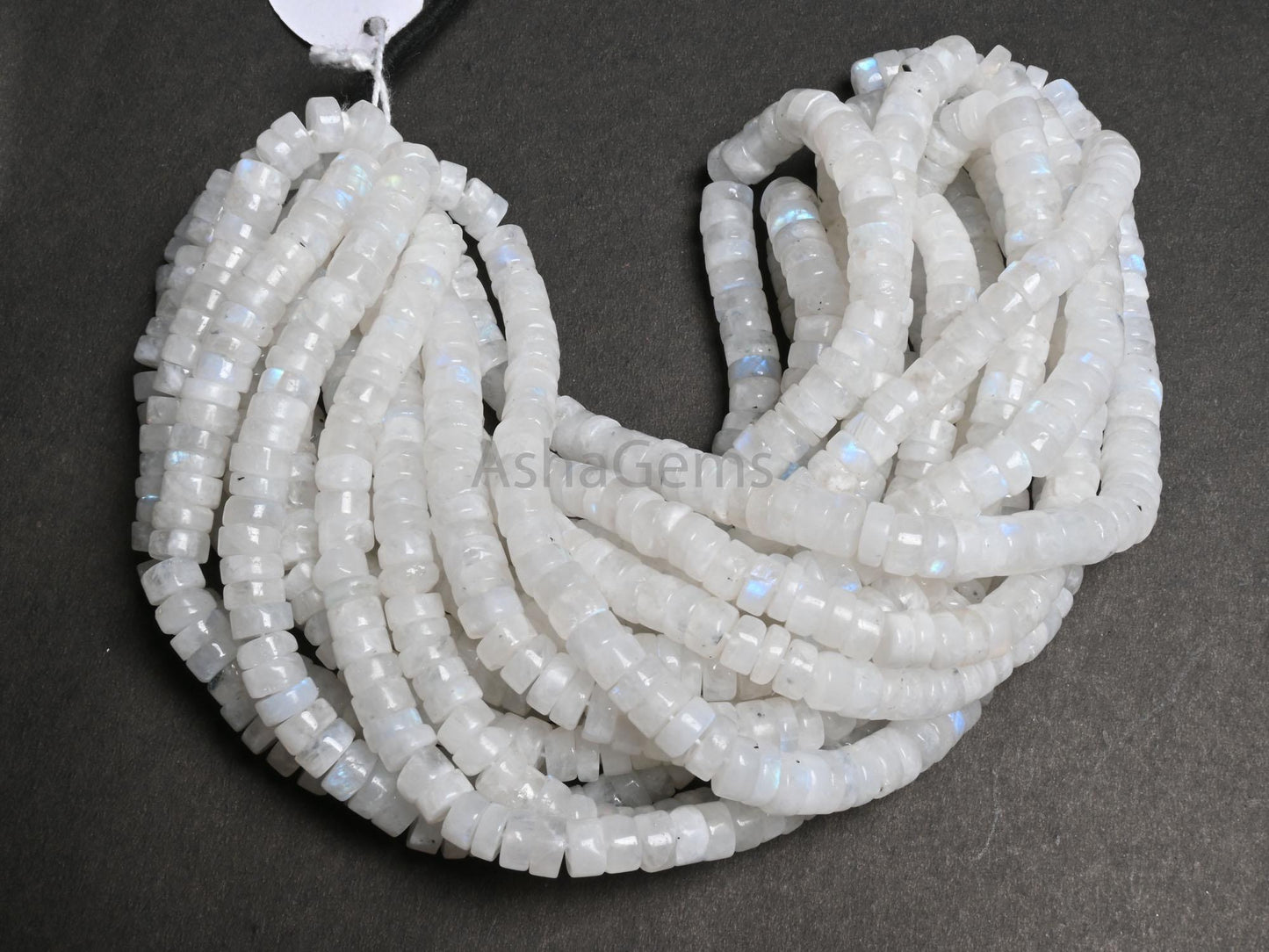 Natural Rainbow Moonstone Smooth Tyre Shape Gemstone Beads, Blue Fire Rainbow Moonstone Wheel Handmade White Rainbow Bead Jewelry Craft SALE